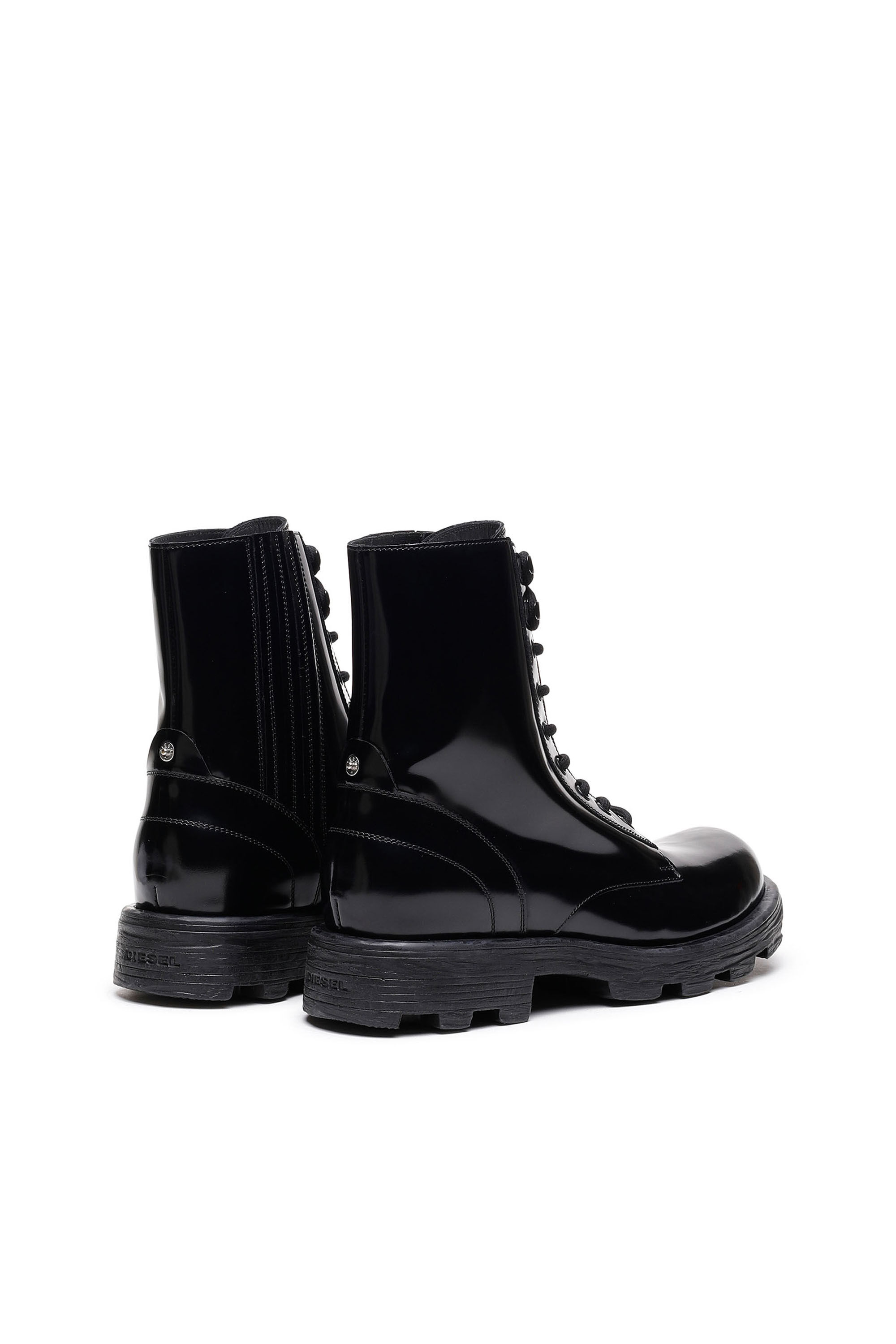 D HAMMER BT Man Combat boots in glossed leather Diesel