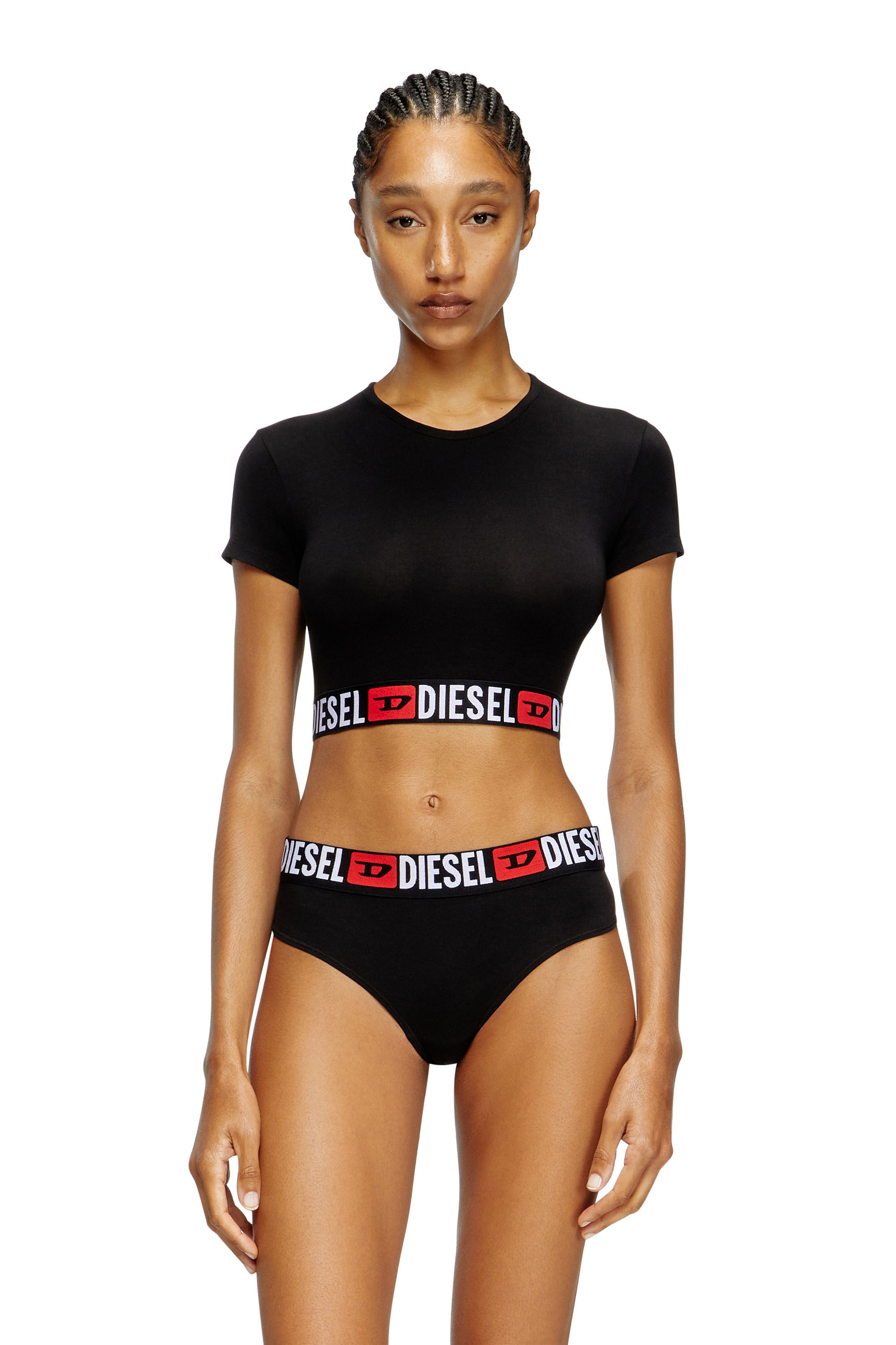 Diesel - IRMA-D-CORE, Crop top avec bande à logo Femme in Noir - 2