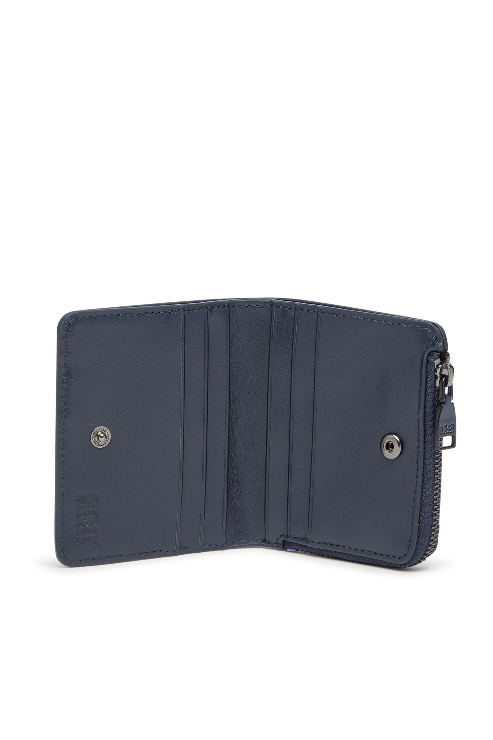 Diesel - HOLI -D BI FOLD ZIP L, Porte-cartes en cuir zippé Homme in Bleu - 3