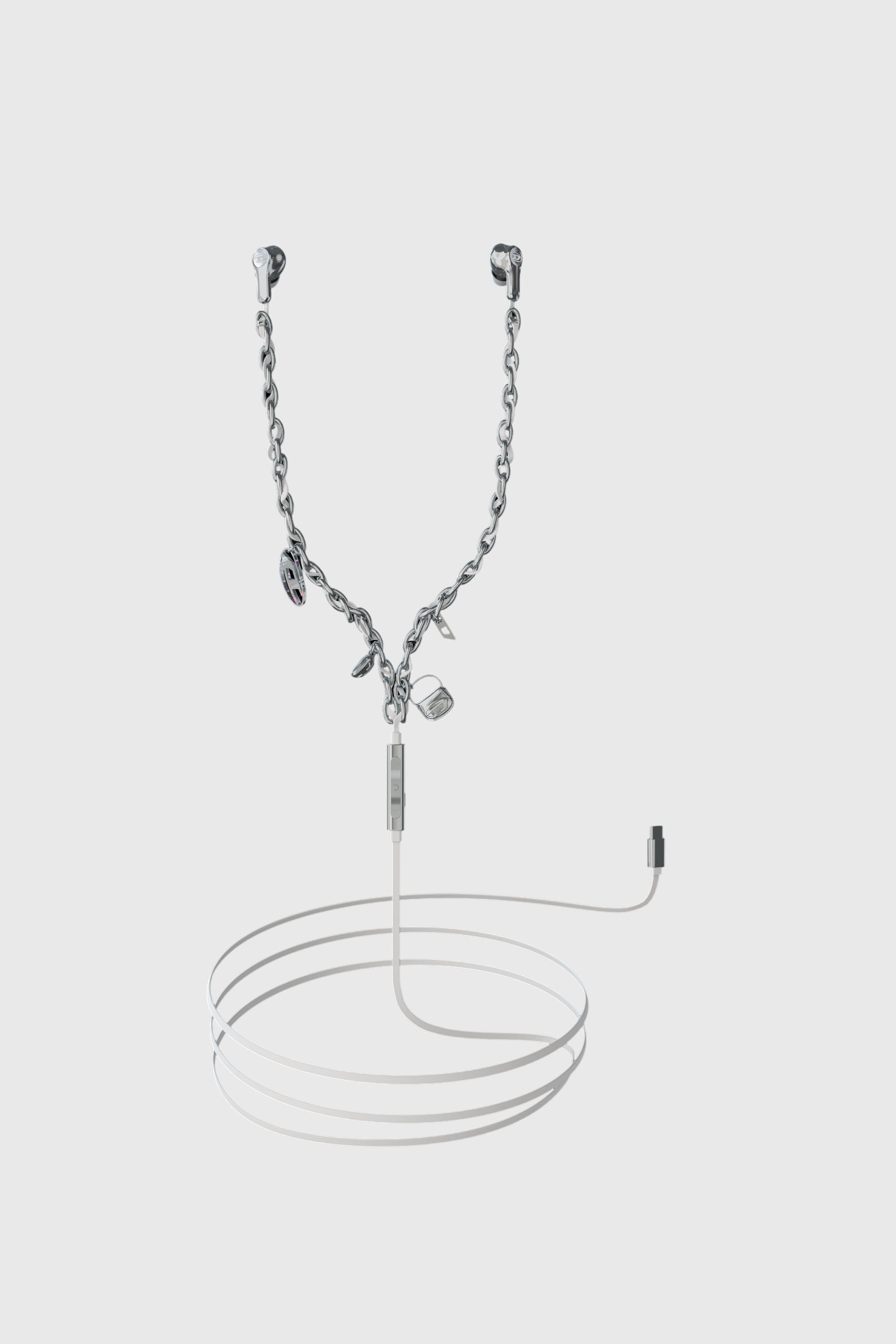 Women's Wired Earbuds and charms | Silver | Diesel {{Country}}