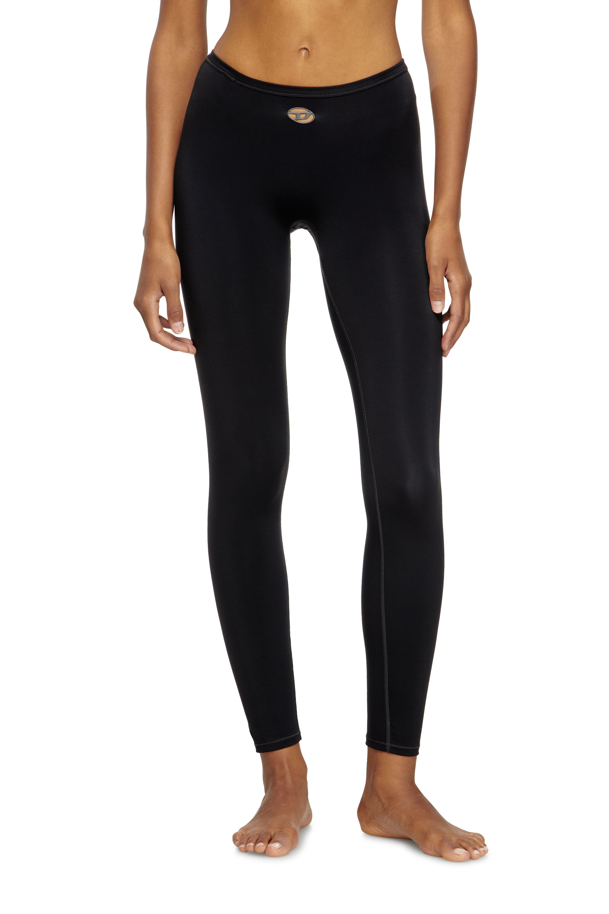 Diesel - MINA-UTLT, Legging en nylon stretch Femme in Noir - 3