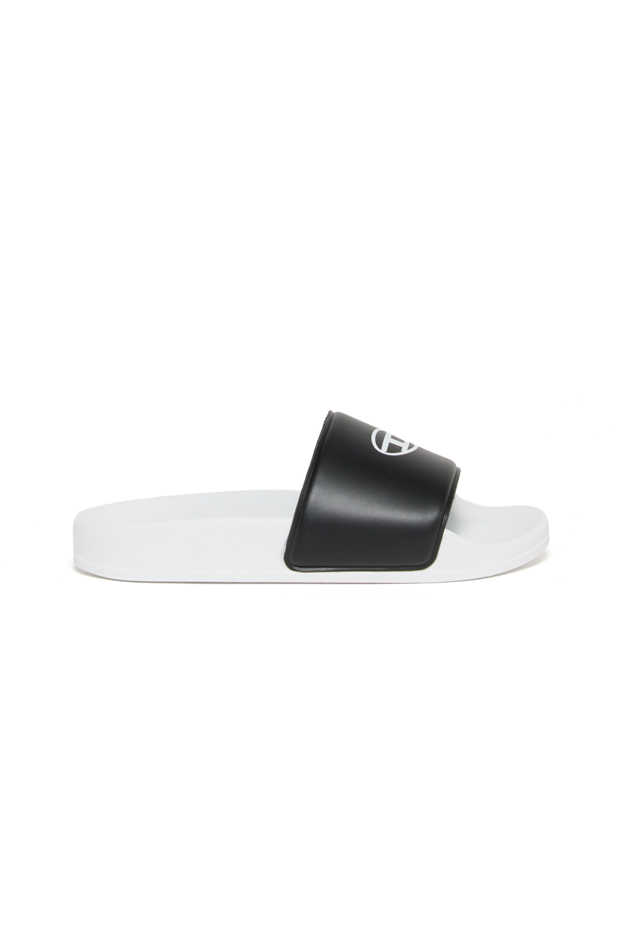 Diesel - SA-BWOVALF, SA-BWOVALF-Slides avec logo Oval D Mixte in Blanc - 1