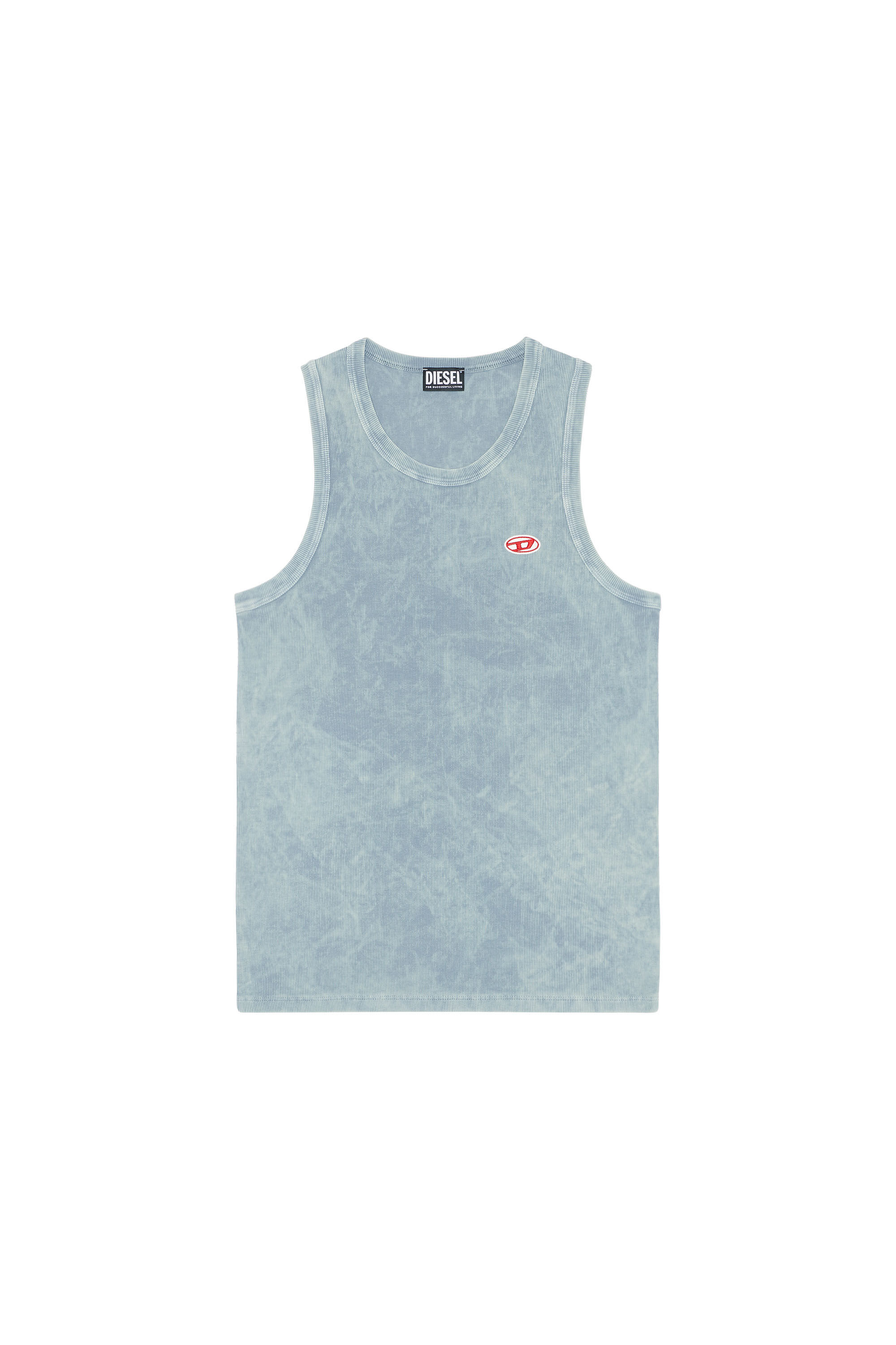 Diesel - T-WISTY-G1, Débardeur délavé à l'acide avec empiècement à logo Homme in Gris - 2