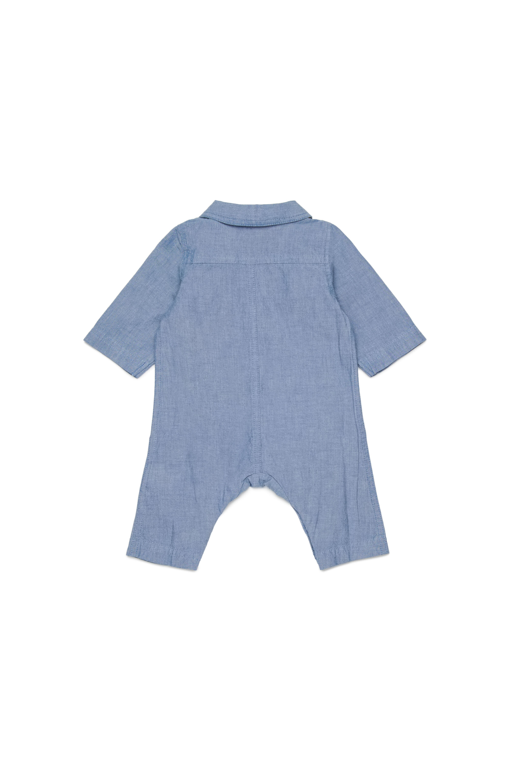 Diesel - JUSTY-NB, Unisex's Cotton jumpsuit with embroidered pockets in Blue - 2