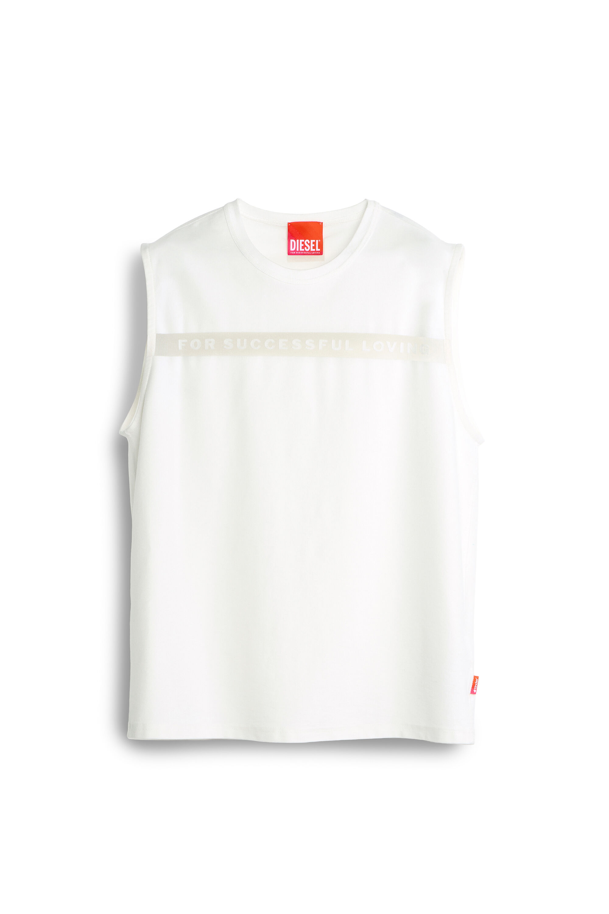 Diesel - PR-T-NORM-BISC-MATI-R, D&eacute;bardeur avec logo For Successful Loving Mixte in Blanc - 2