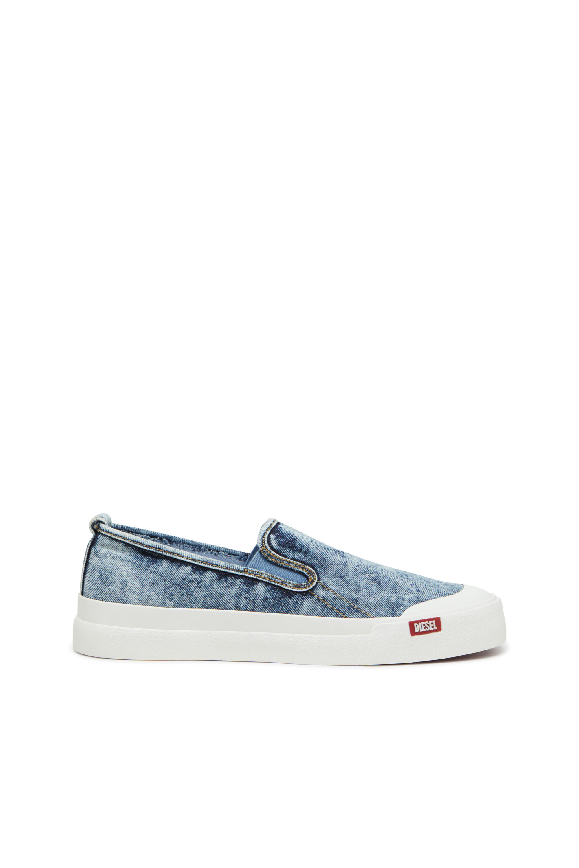 Sneakers slip on en denim Homme Bleu Diesel