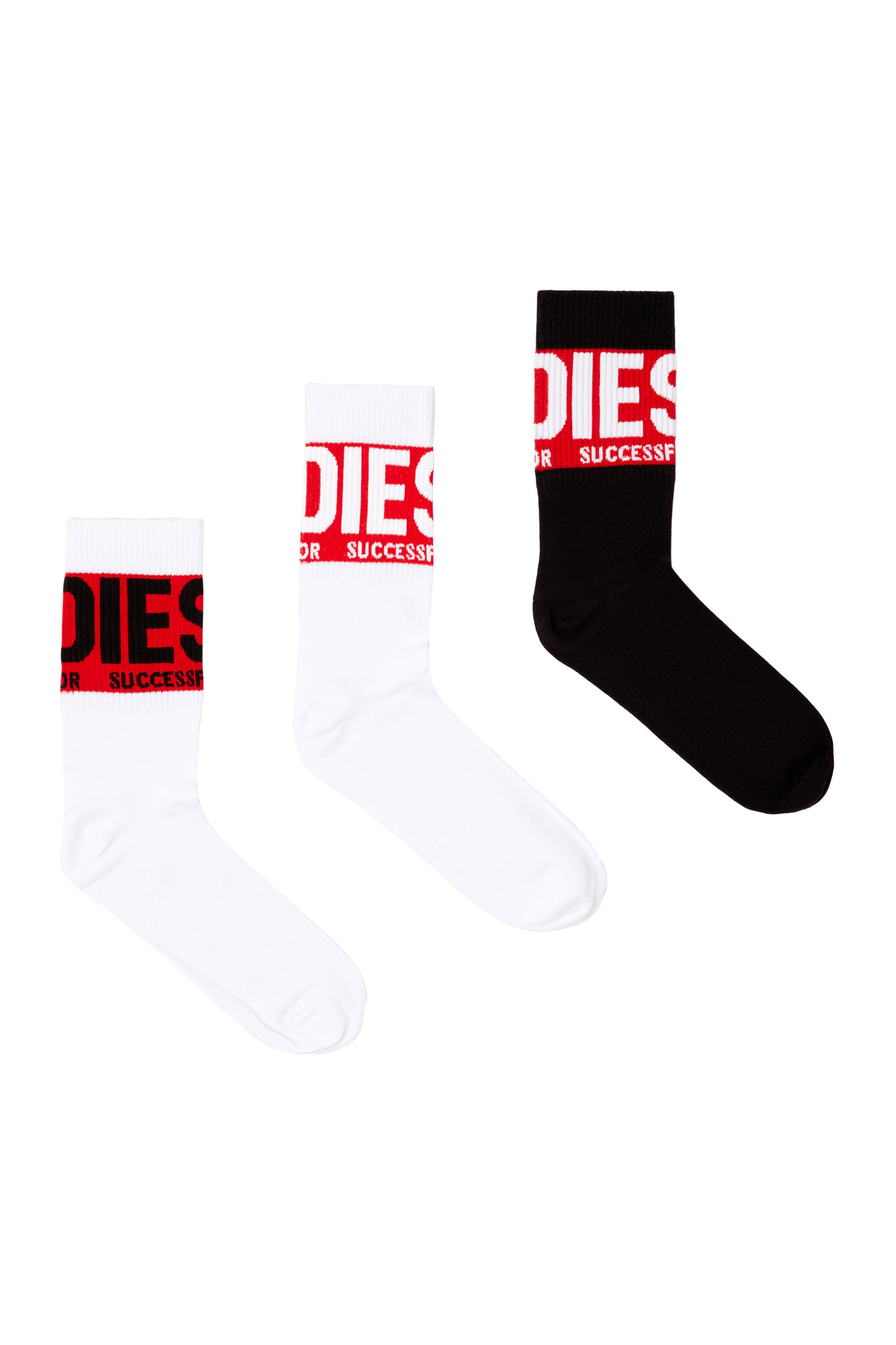 Diesel - SKM-RAY-THREEPACK, Lot de 3 chaussettes avec revers à logo Homme in Polychrome - 1