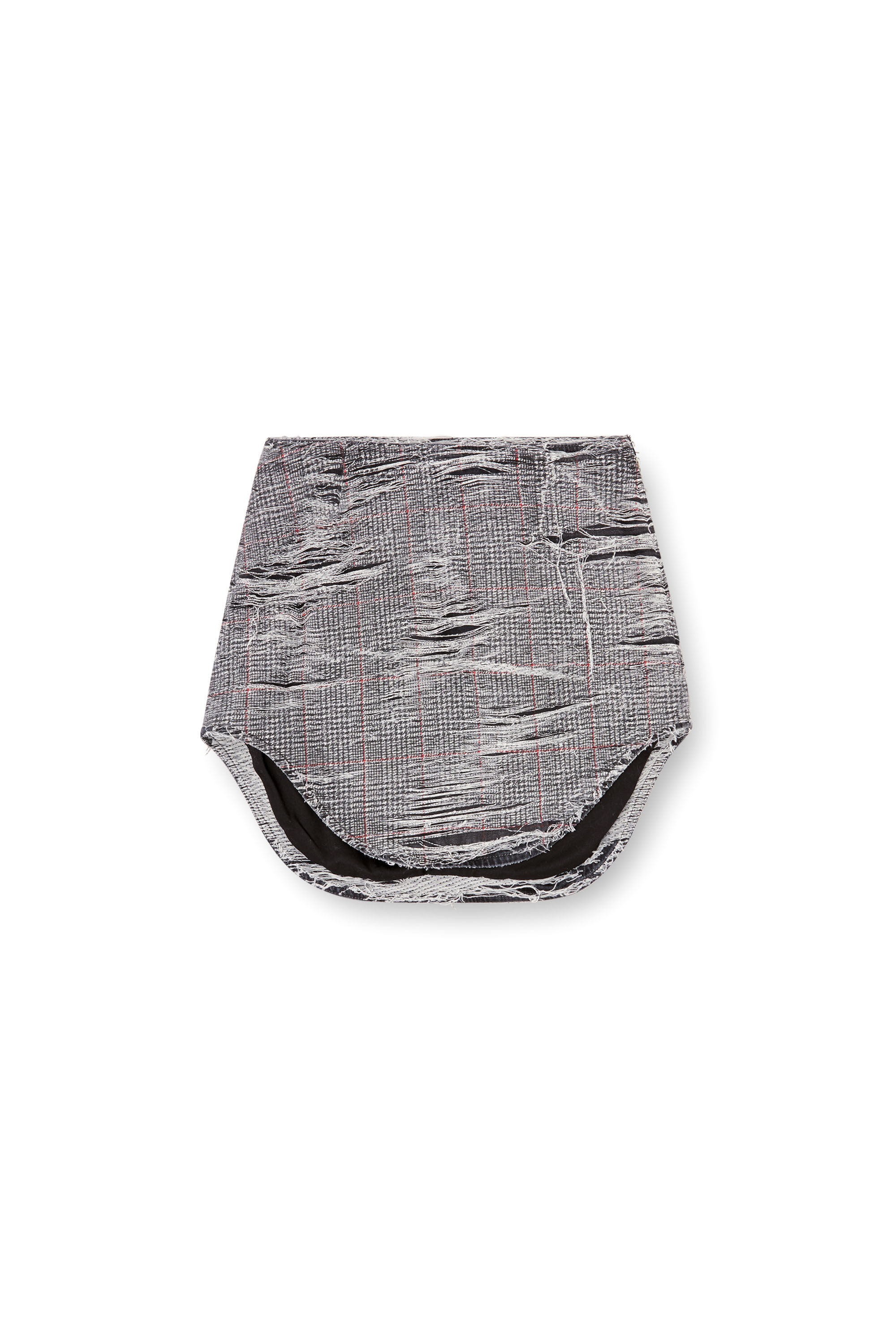 Diesel - DE-ADA-FSG, Jupe en denim Prince-de-Galles à effet vieilli Femme in Gris - 2