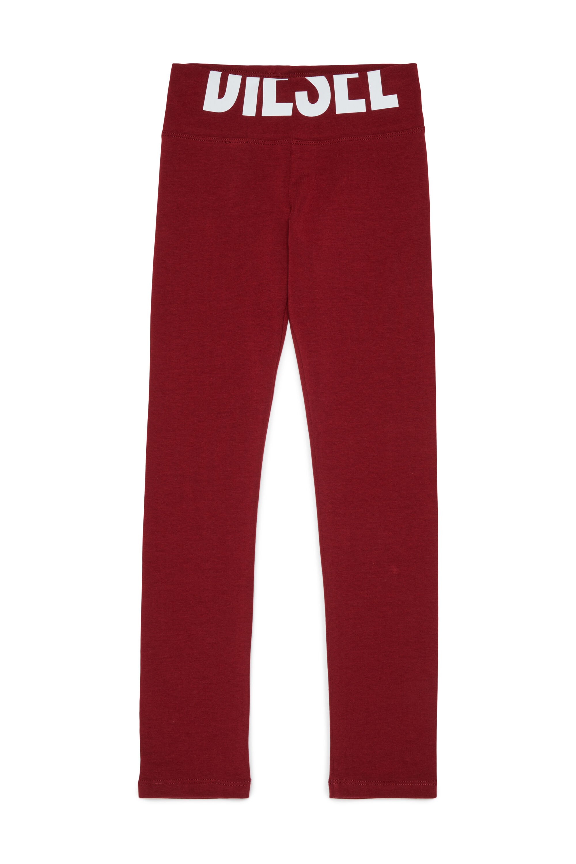 Diesel - PCEFY, Leggings en coton avec logo d&eacute;coup&eacute; Femme in Rouge - 1