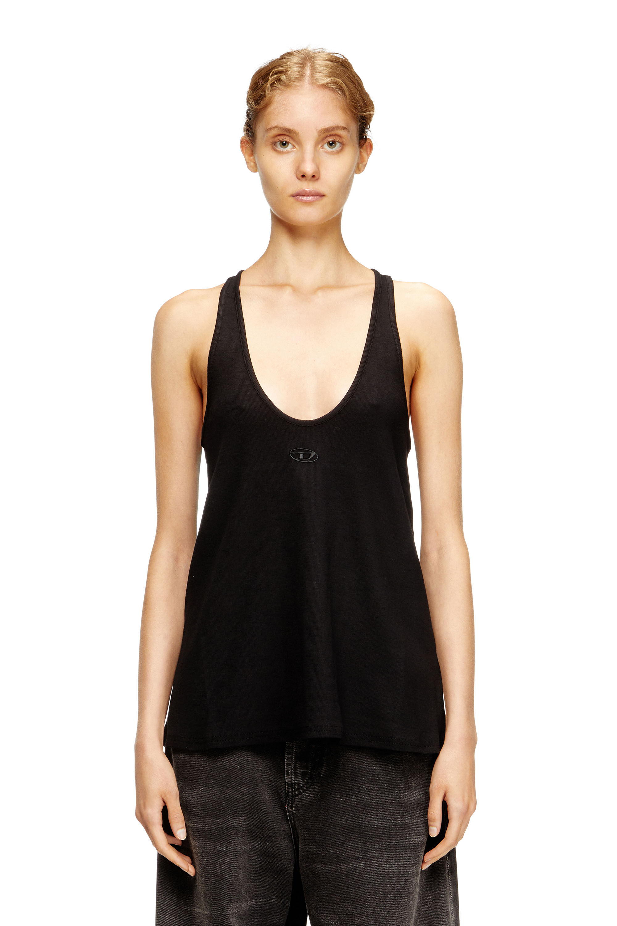 Diesel - T-IPSYA-LKDS, Débardeur côtelé avec Oval D Femme in ToBeDefined - 1