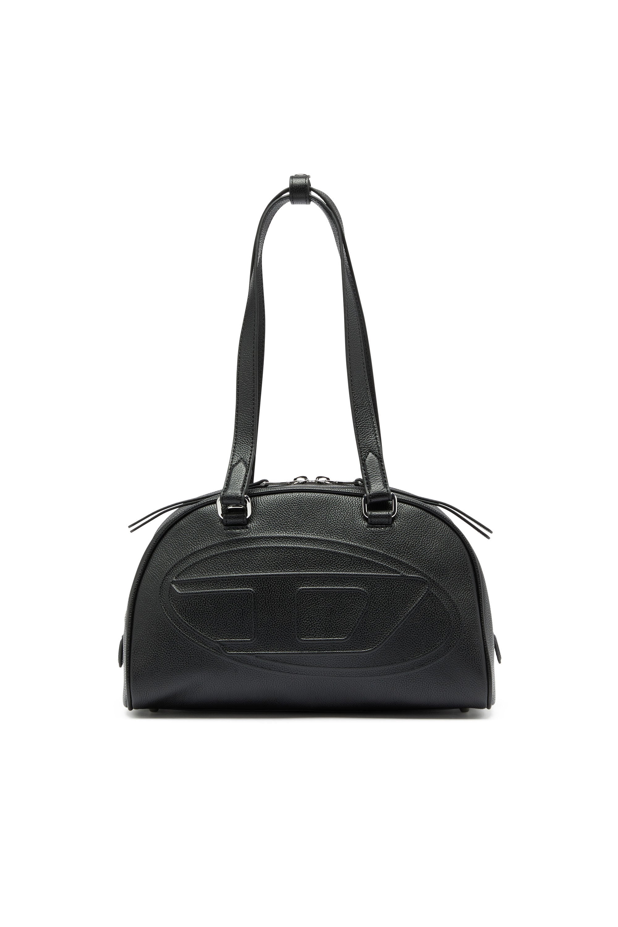 Diesel - 1DR DOME SHOULDER, 1DR Dome - Sac Boston en cuir avec logo emboss&eacute; Mixte in Noir - 2