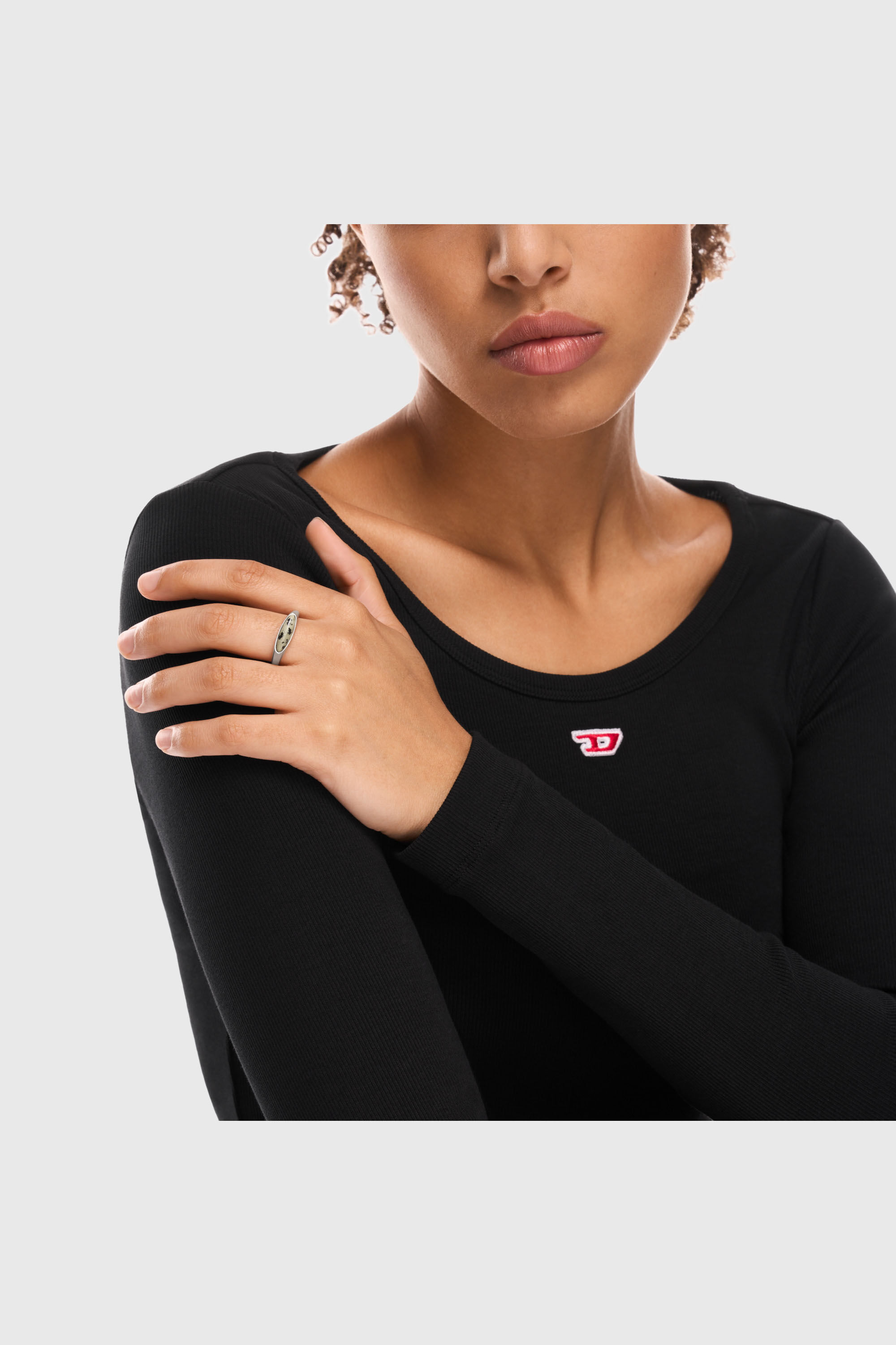 Diesel - DX167940 JEWELLERY, Bague chevali&egrave;re en acier inoxydable Mixte in Gris argent&eacute; - 4