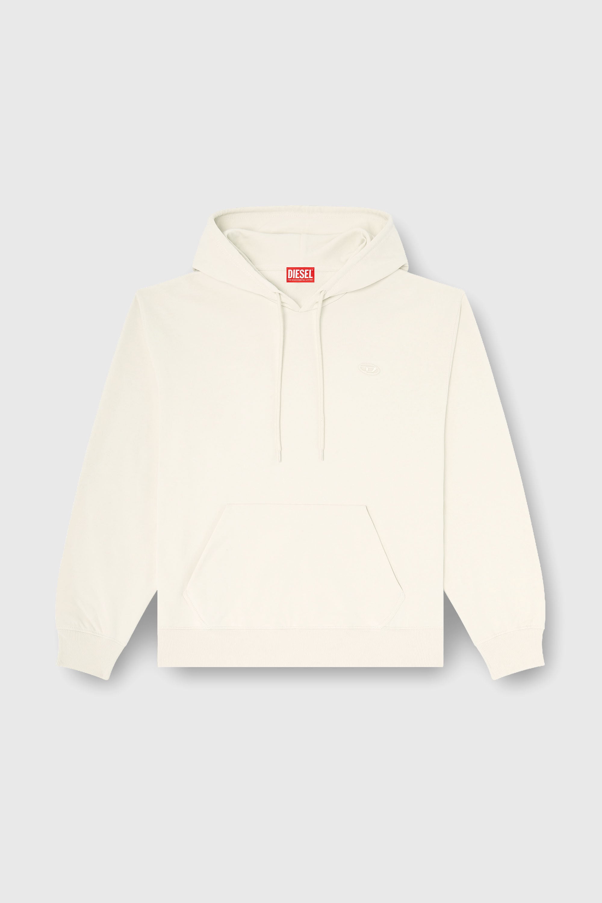 Diesel - S-LUK-H-MOON-T92, Man's Hoodie with Oval D logo in White - 2