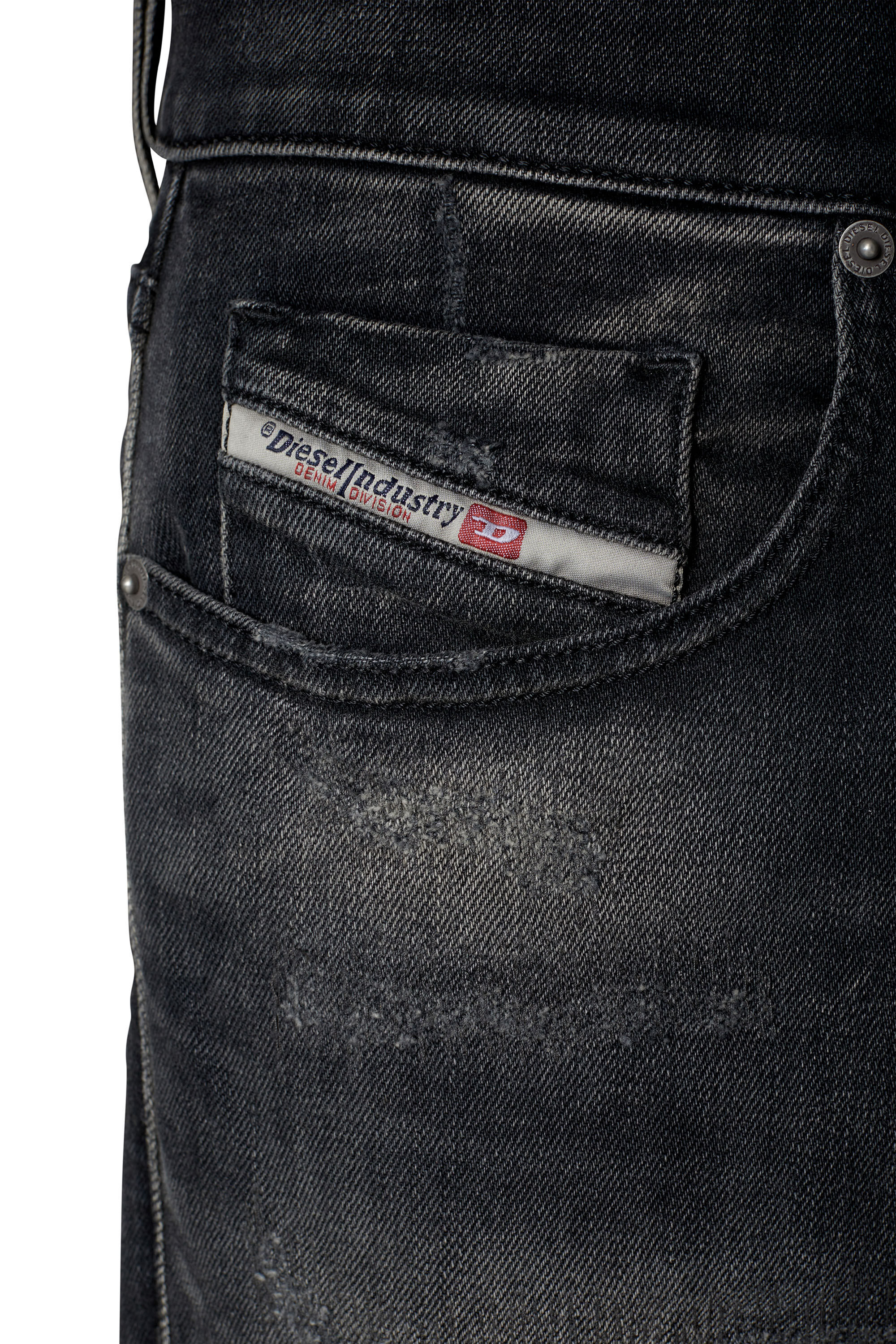 Diesel - 2019 D-Strukt 09E05 Slim Jeans, Noir/Gris foncé - Image 6