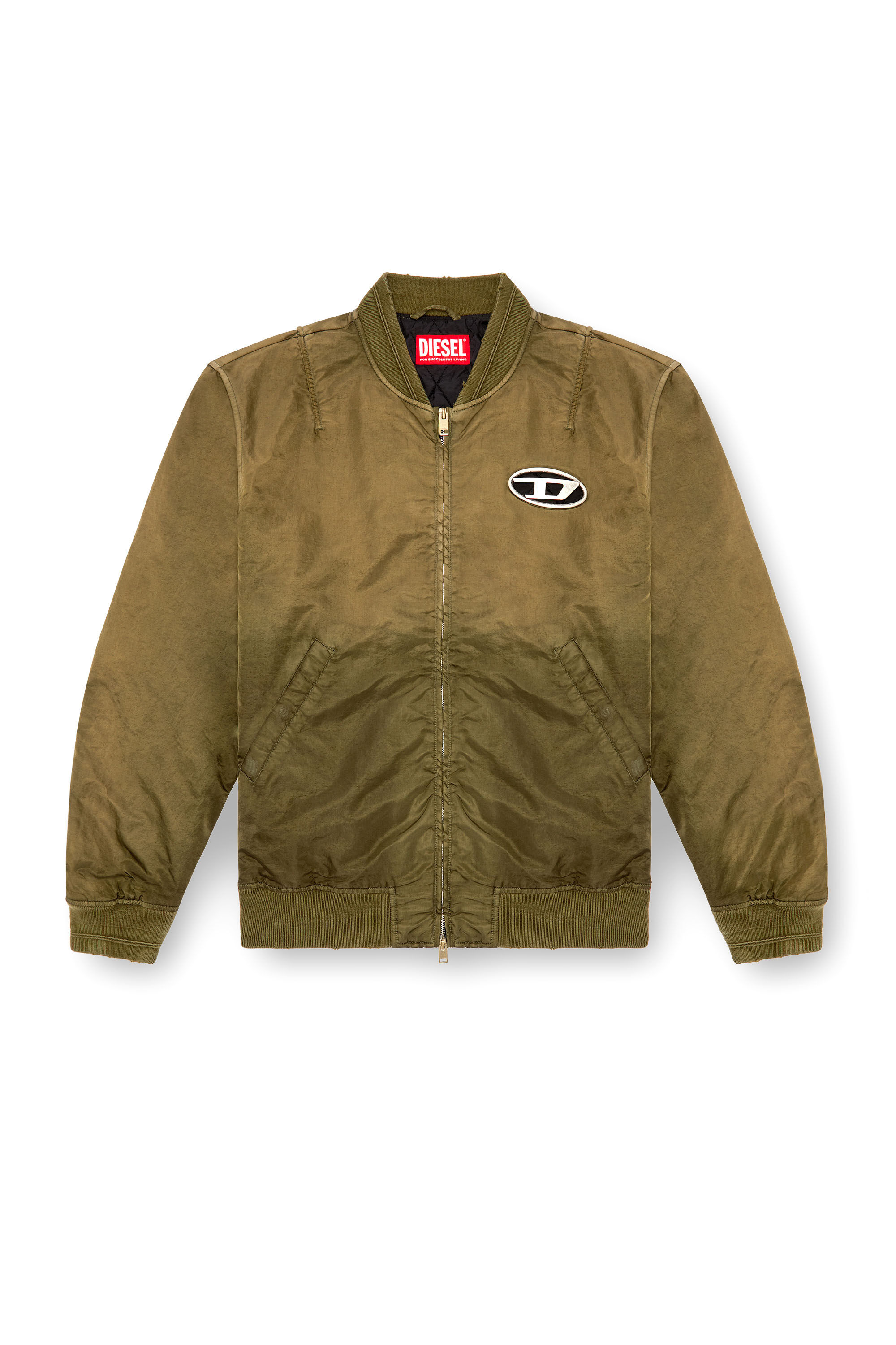 Diesel - J-KEPES, Veste bomber matelassée avec effet dégradé Homme in Vert - 2