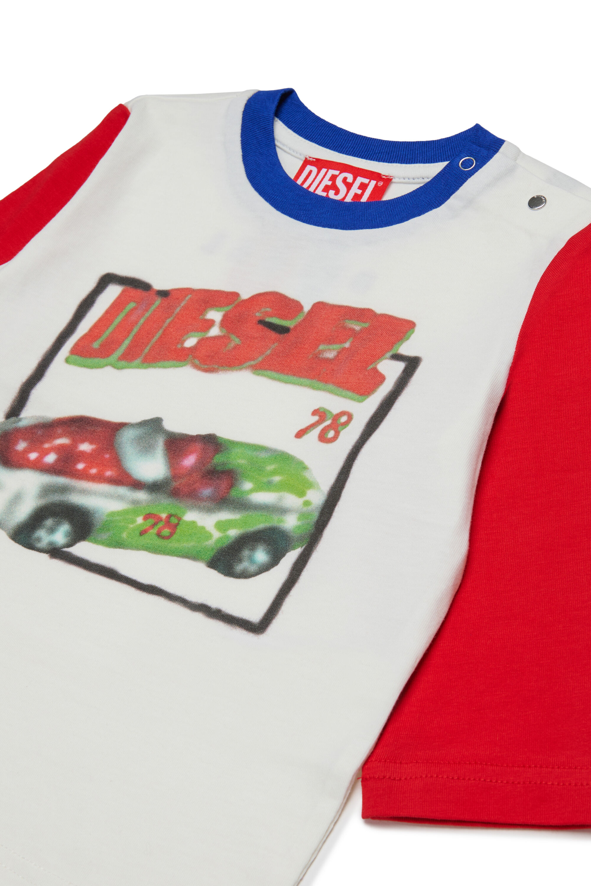 Diesel - TDOLB, T-shirt en coton avec imprimé Homme in Blanc - 3