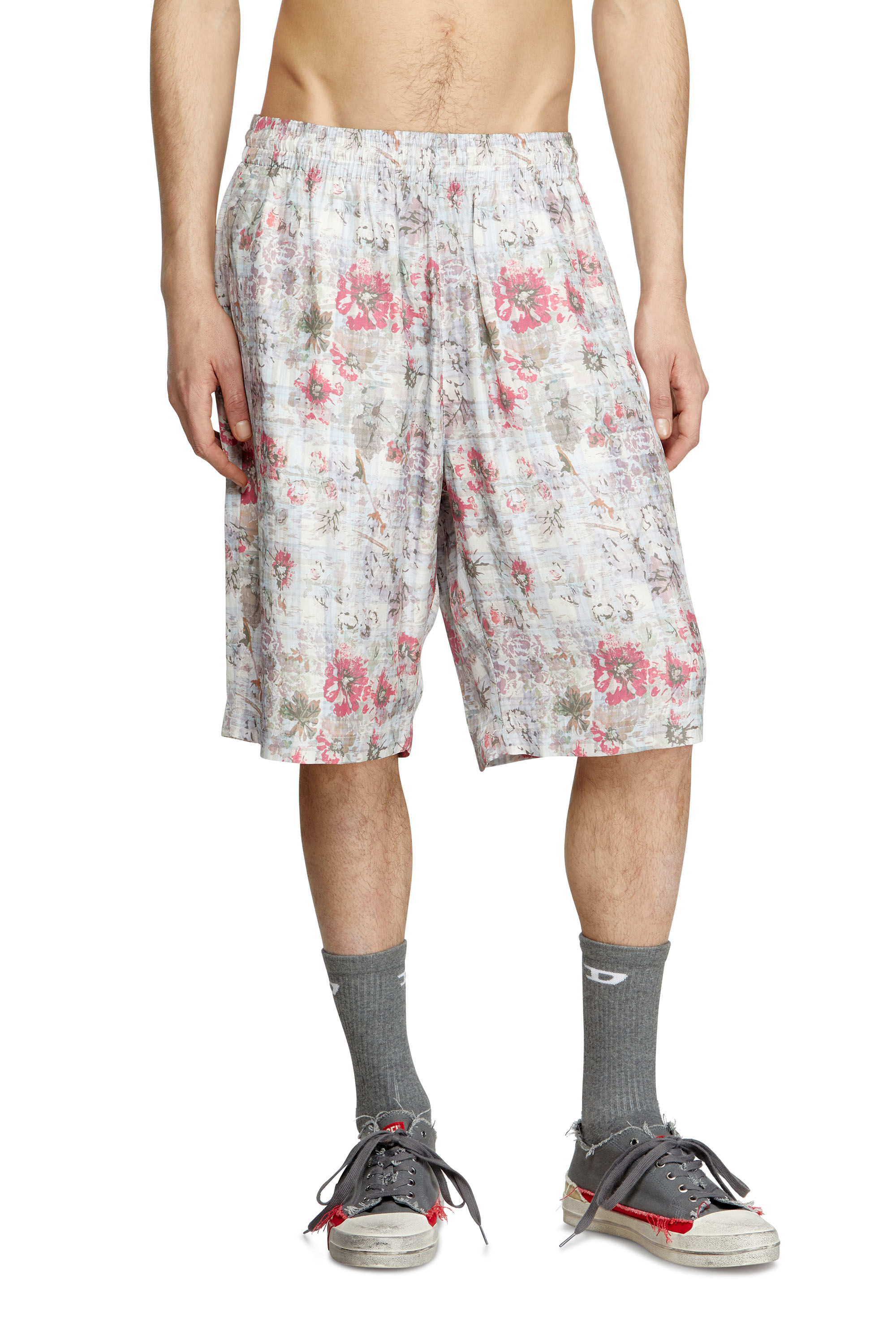 Diesel - P-LEYS, Shorts en acétate avec imprimé floral Homme in Polychrome - 3