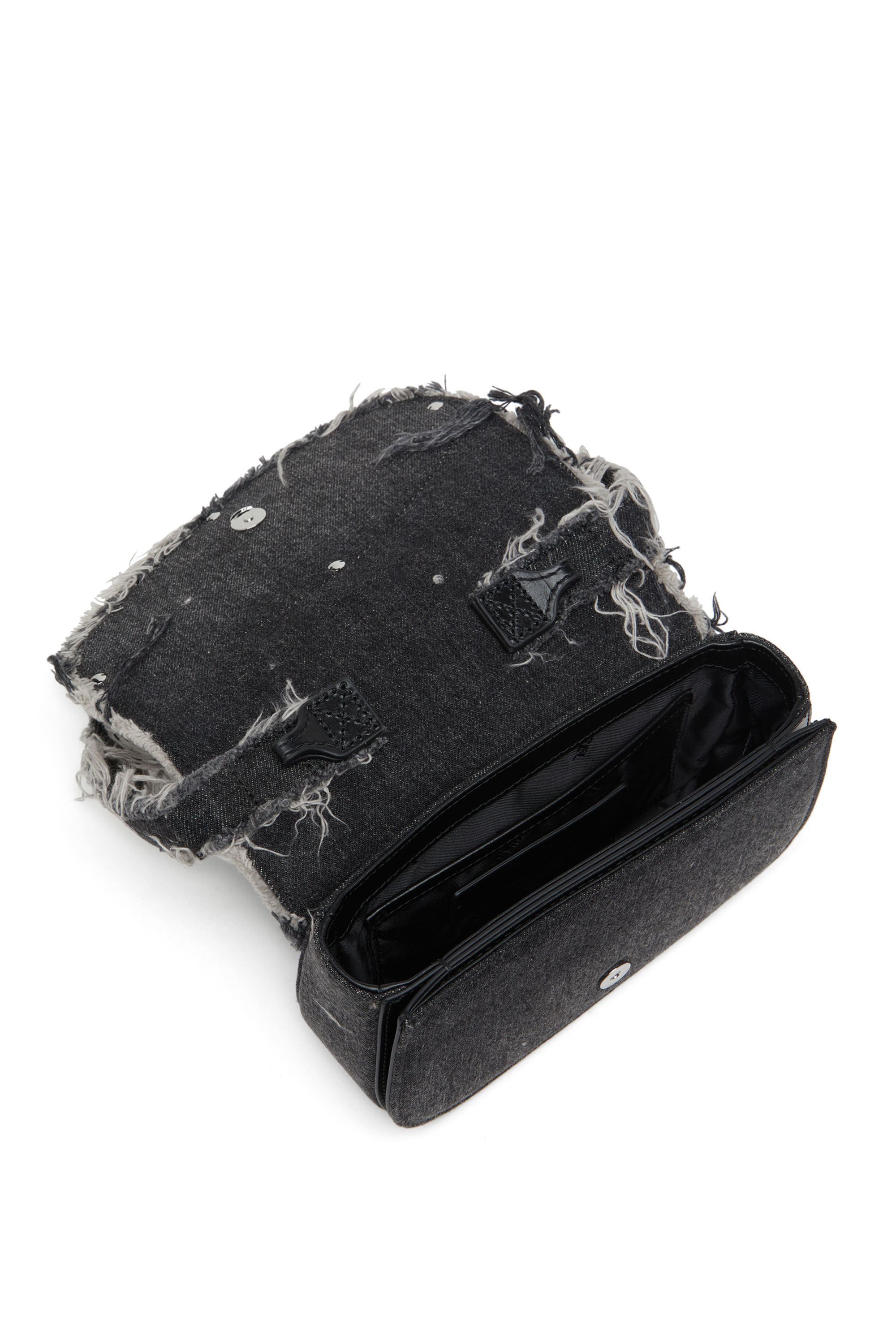 Diesel - 1DR, 1DR-Sac épaule iconique en denim et cristaux Femme in Noir - 5