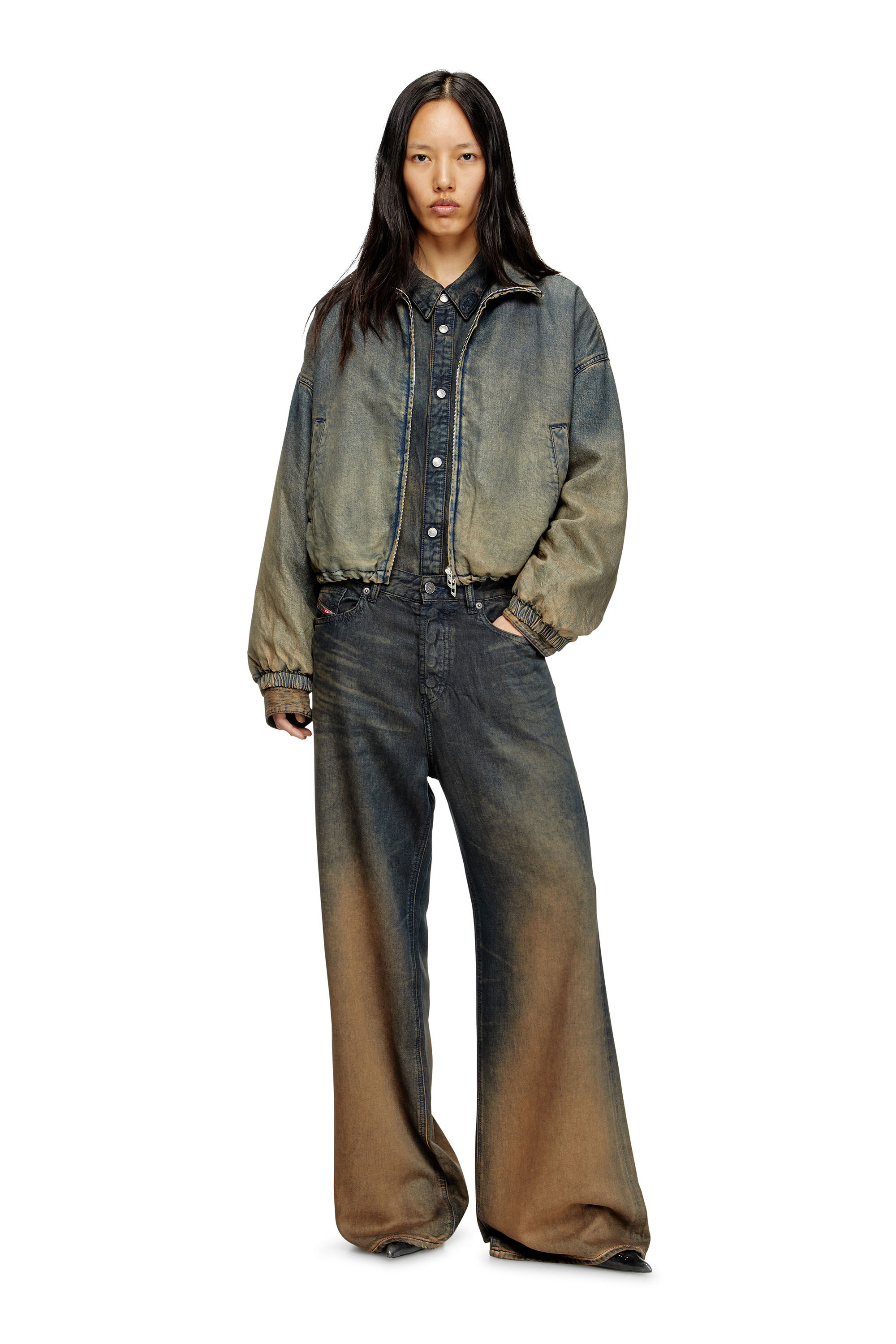 Diesel - Relaxed Jeans 1996 D-Sire 068TF Femme, Bleu/Marron - Image 1