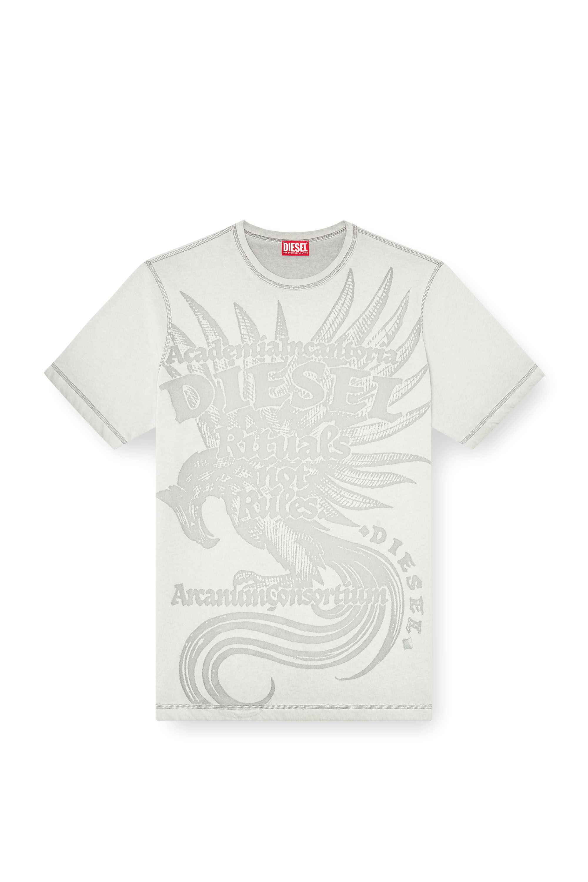 Diesel - T-RAWJUST-AA1, T-shirt en jersey avec motif emboss&eacute; Homme in Gris - 2
