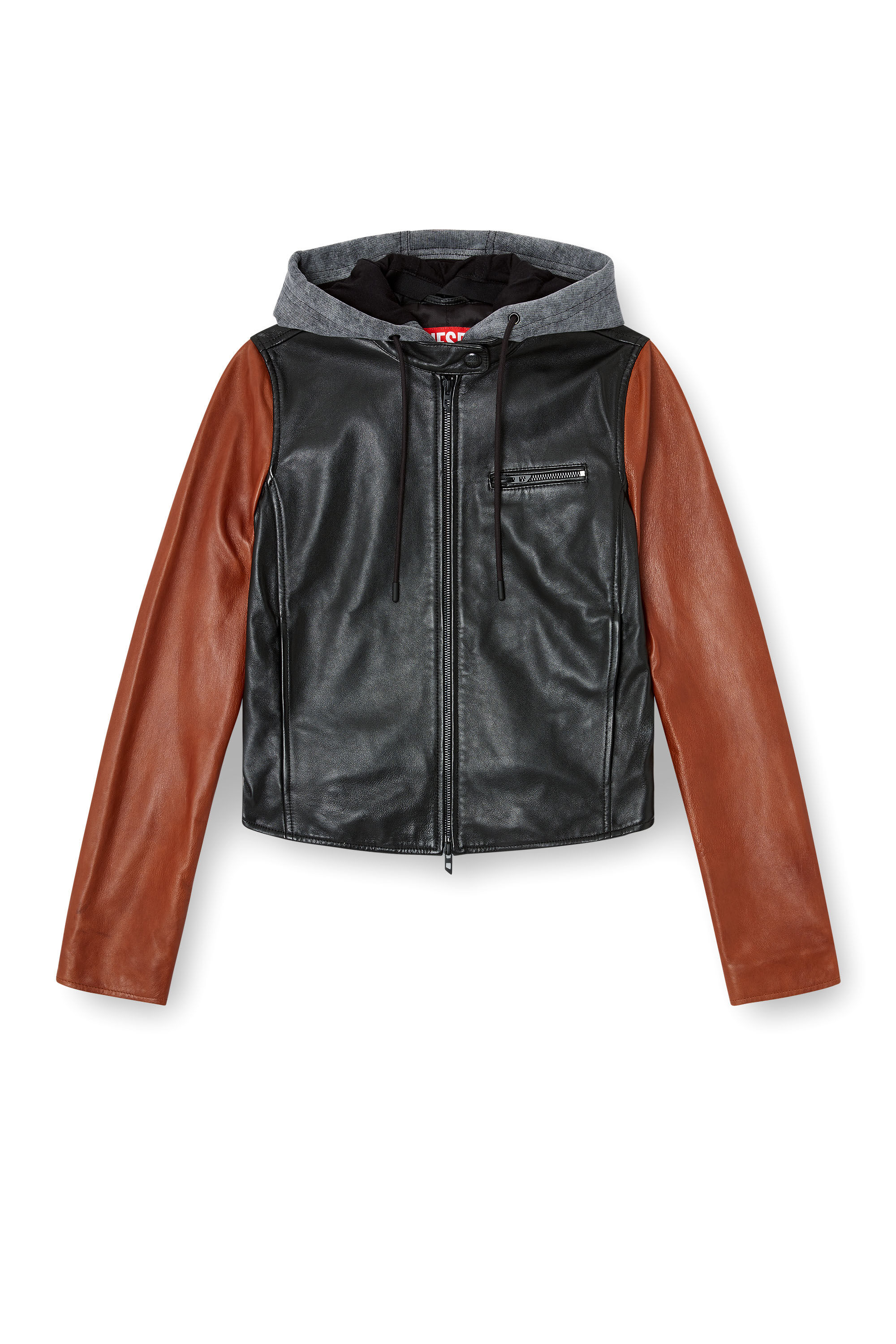 Diesel - L-OUDER, Veste en cuir color-block Femme in Polychrome - 2