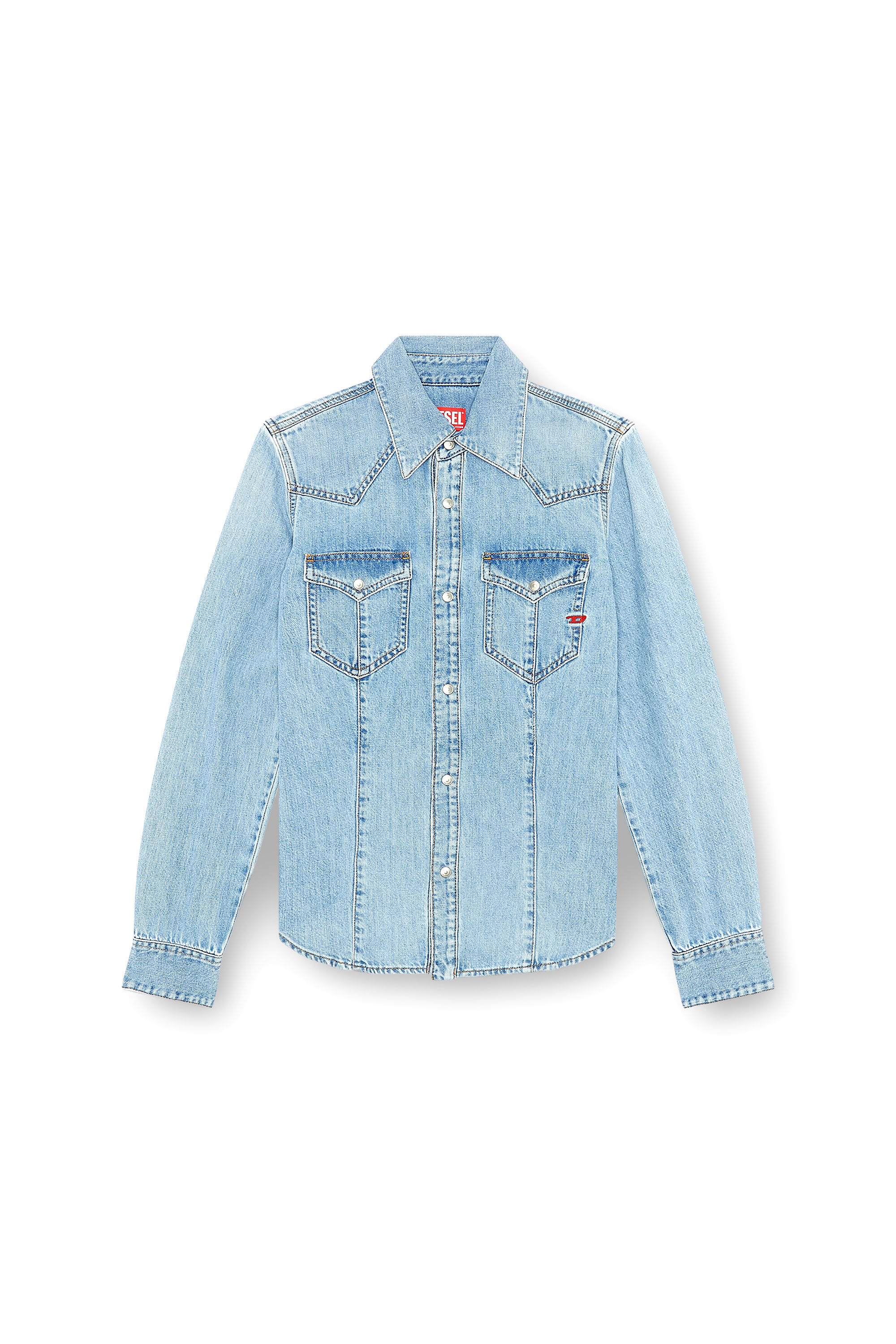 Diesel - DE-WAVES, Chemise western en denim Femme in Bleu - 2