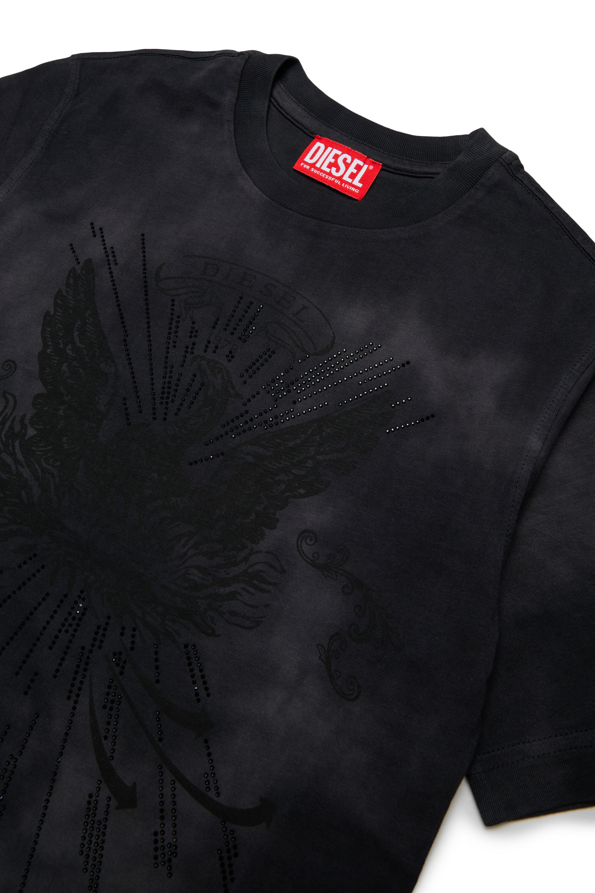 Diesel - TFIN OVER, T-shirt avec motif ph&eacute;nix orn&eacute; Homme in Noir - 3