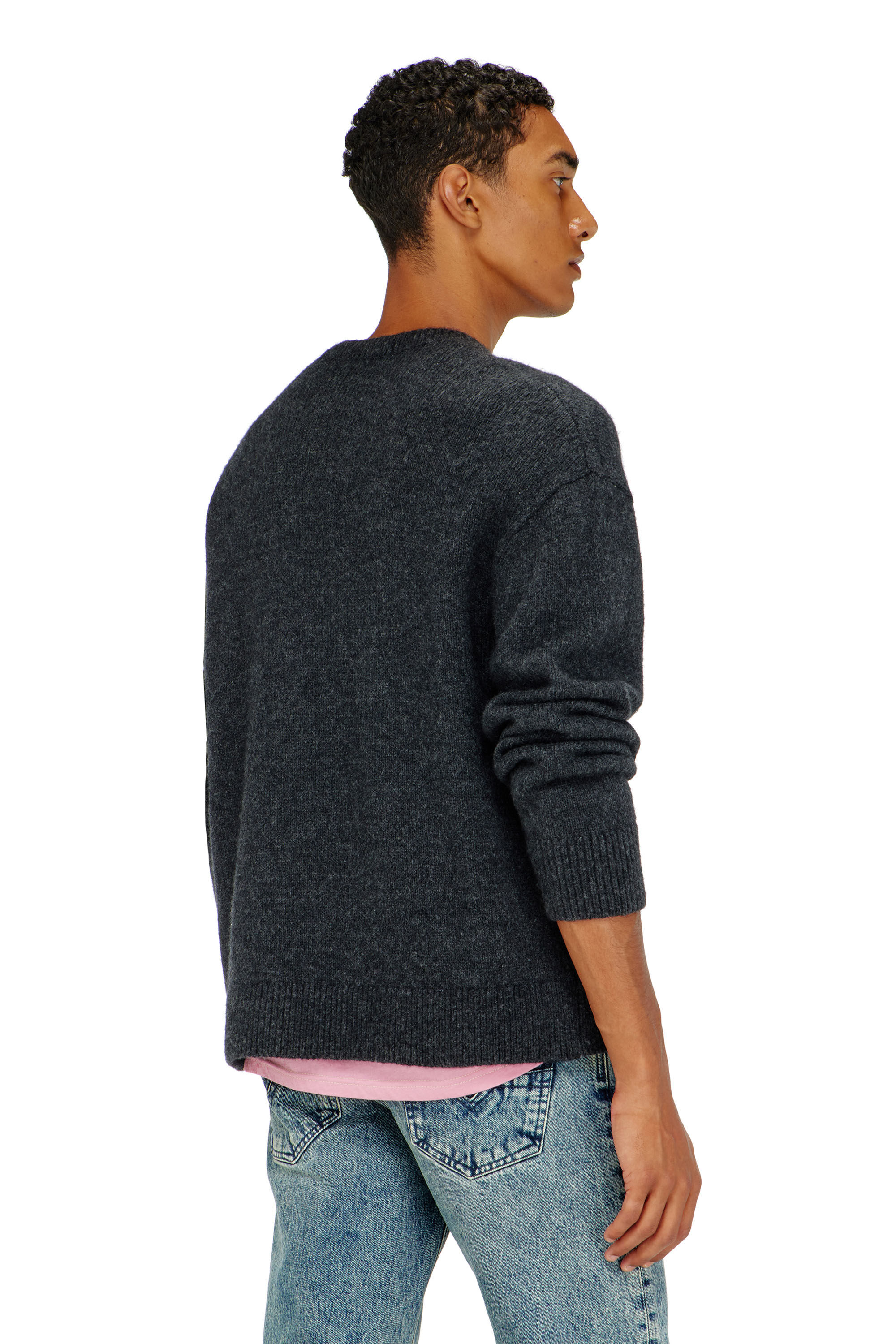 Diesel - K-AREESO, Pull en m&eacute;lange de laine et alpaga Homme in Noir - 4