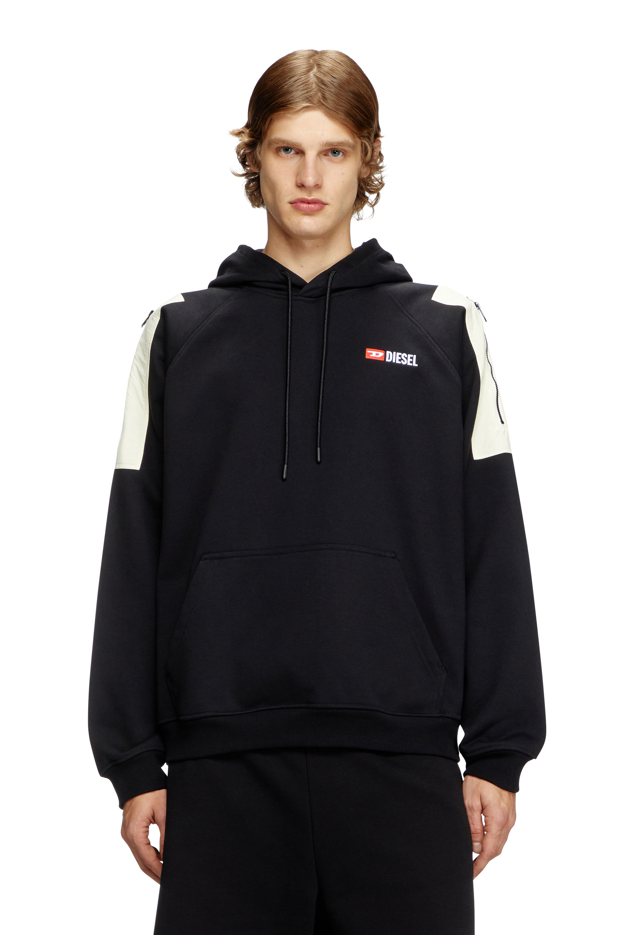 Diesel - S-FAUSTY, Sweat-shirt à capuche avec poches aux épaules Homme in Noir - 3