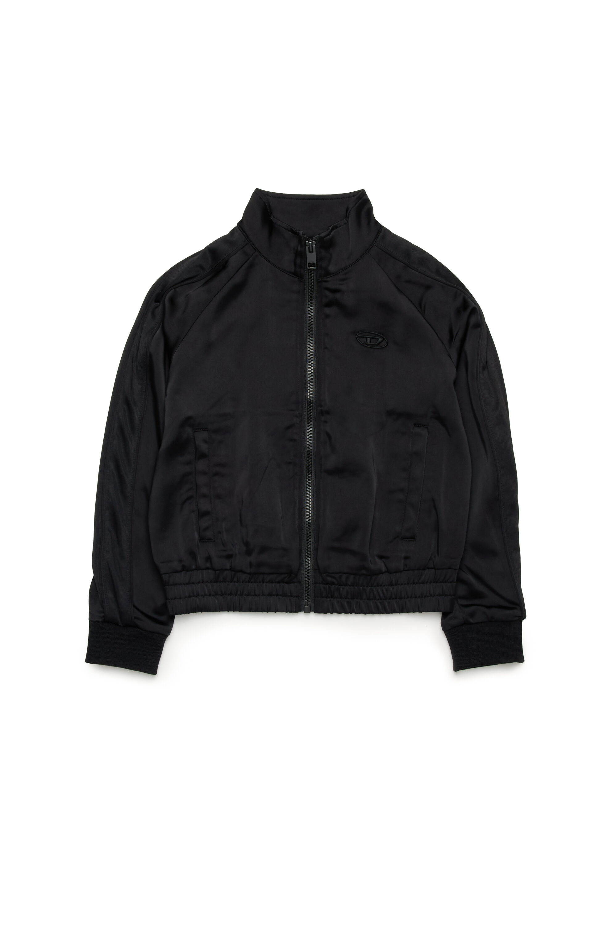 Diesel - SGLORIOUS, Veste de survêtement en satin et jersey technique Femme in Noir - 1