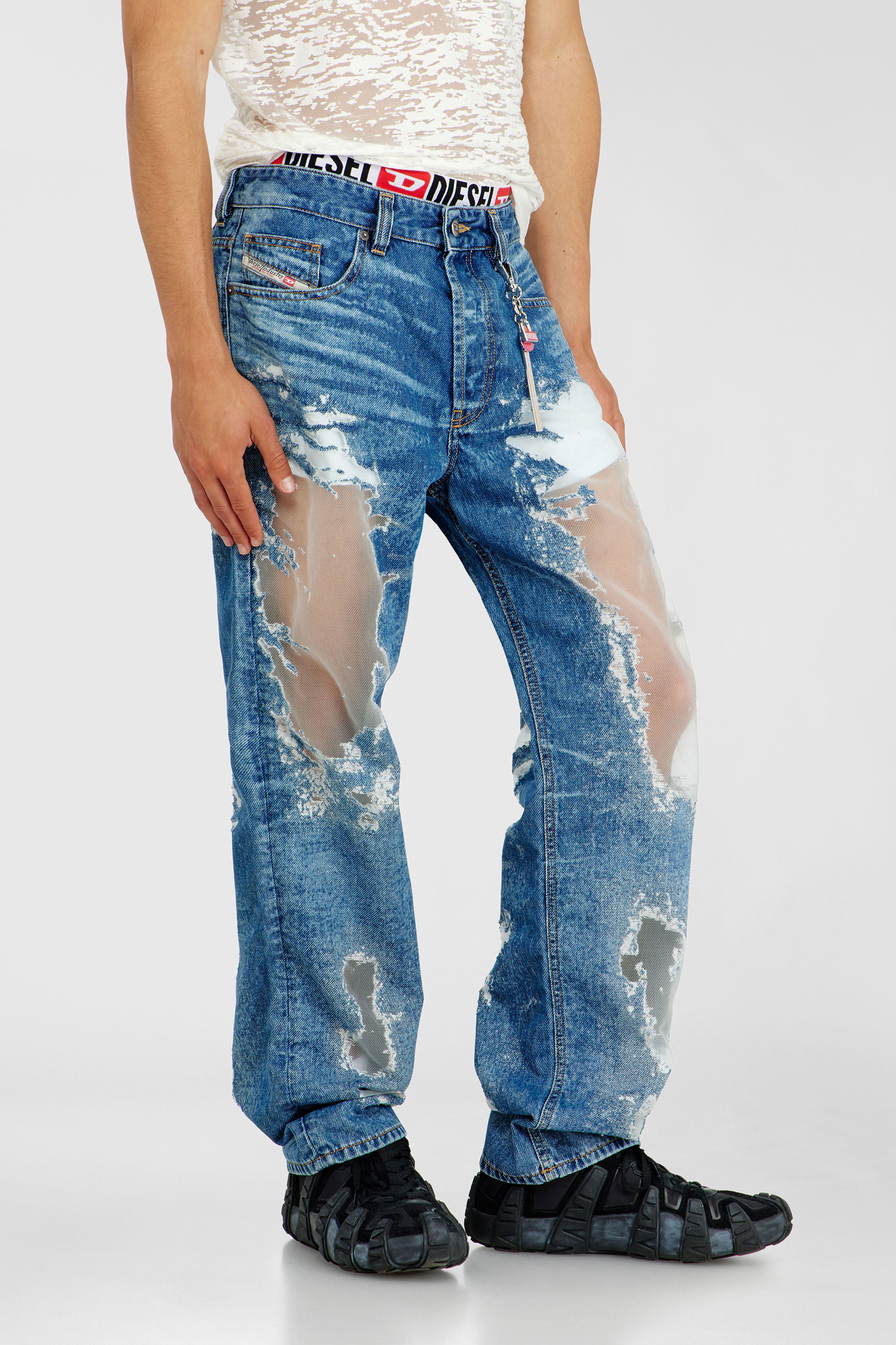 Diesel - Regular Jeans 2024 D-Macs 068ZH Homme, Bleu moyen - Image 5