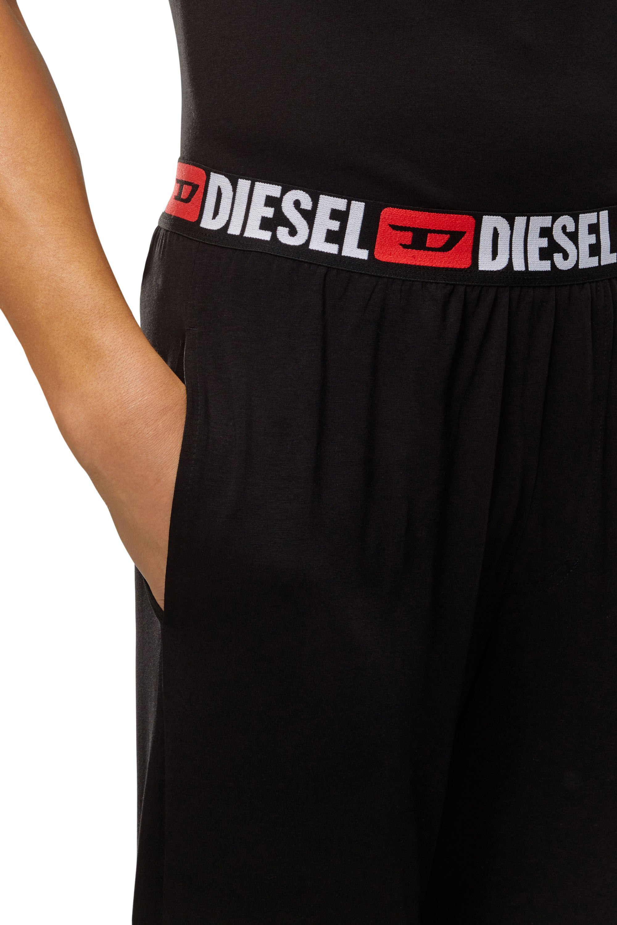 Diesel - UMLB-JULIO, Man Track pants with logo waist in Black - Image 3