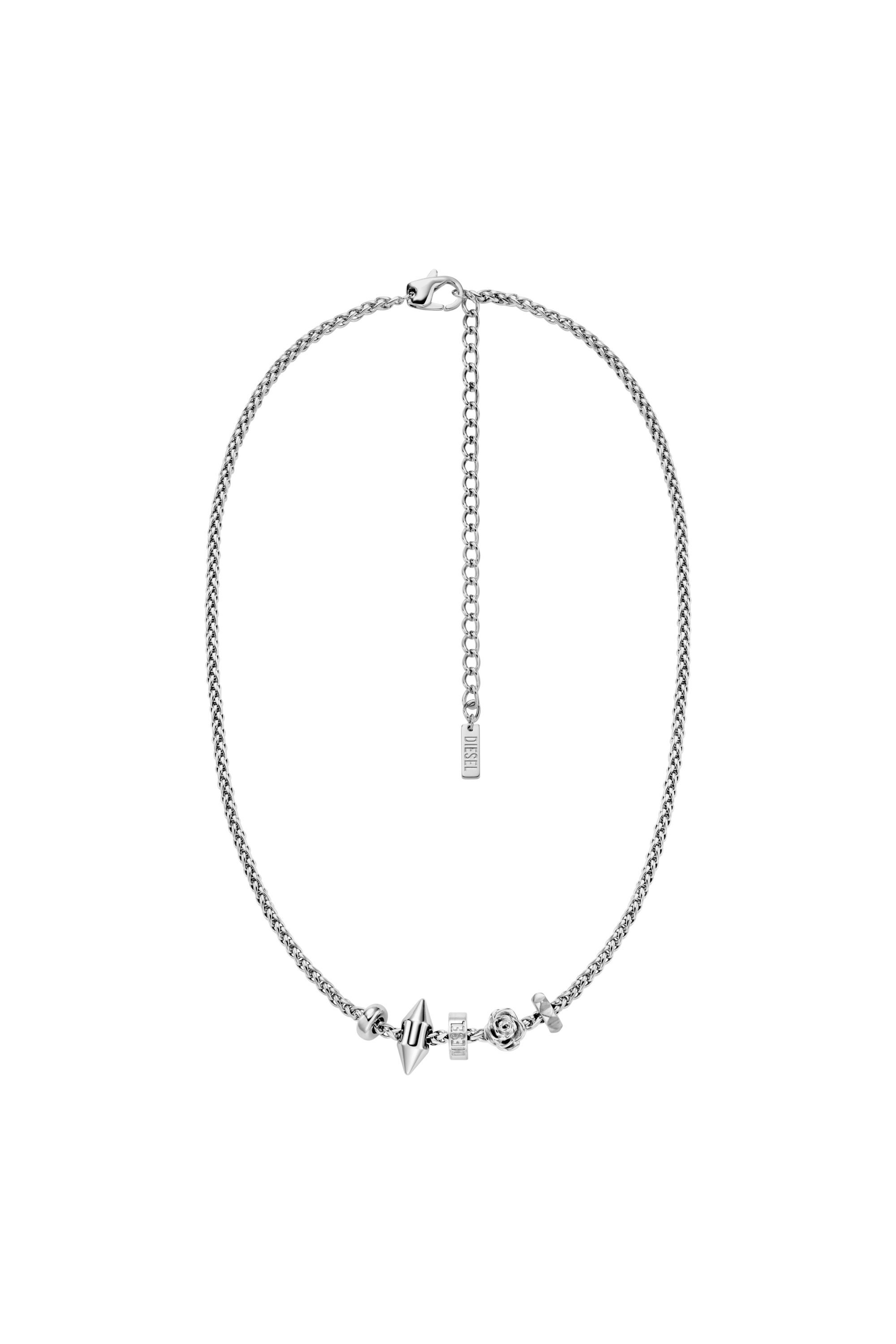 Diesel - DX1623040 JEWELLERY, Collier à breloque en acier inoxydable Mixte in Gris argenté - 1