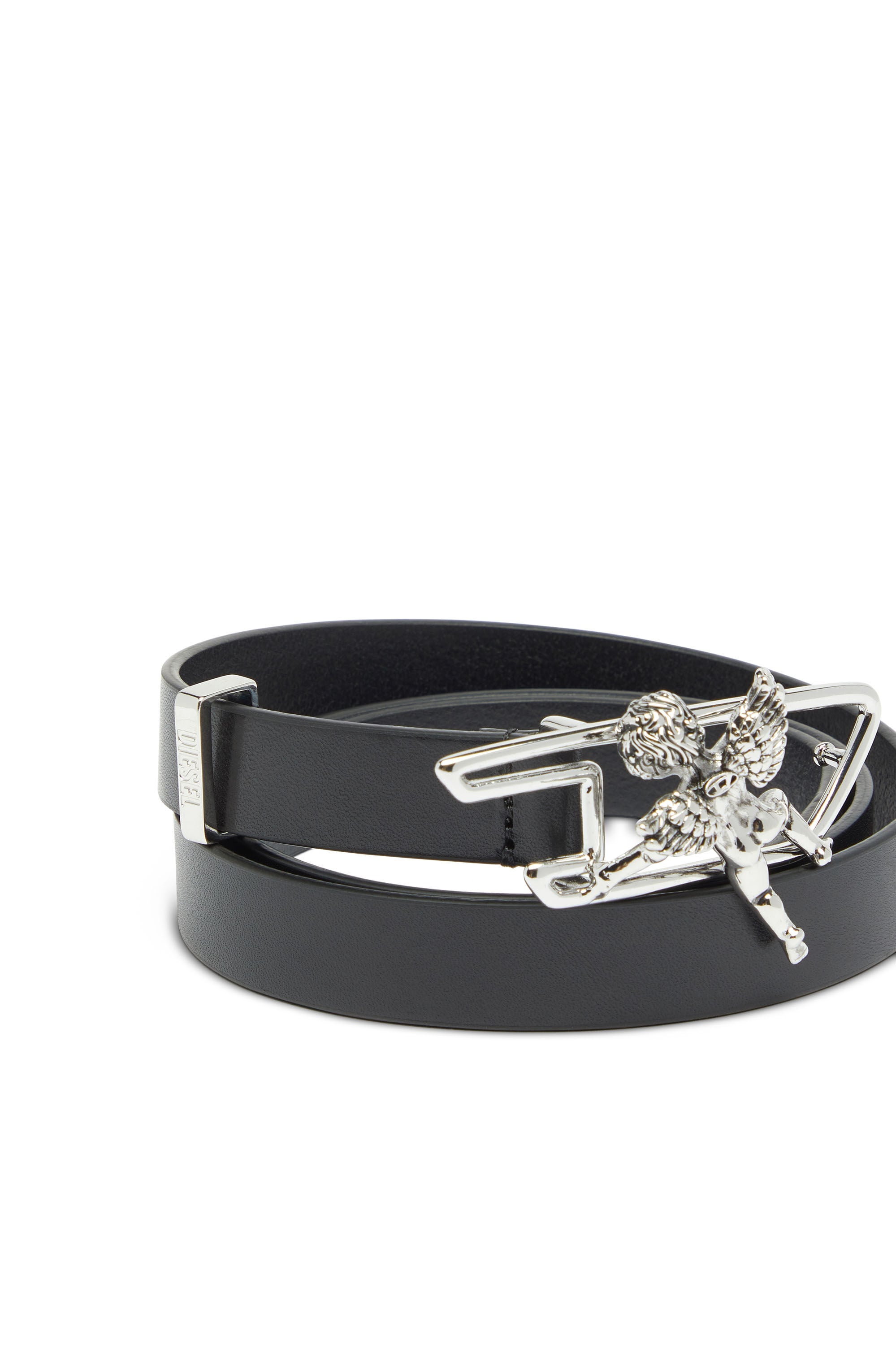Diesel - B-D LINE W ANGEL 20, Ceinture 2 cm en cuir avec boucle contour ch&eacute;rubin D Femme in Noir - 3