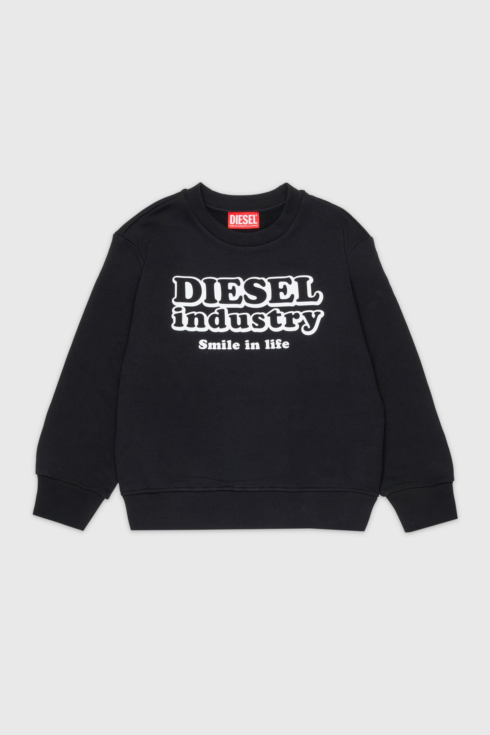 Diesel - SLODIM OVER, Sweat-shirt avec imprim&eacute; Diesel Industry Homme in Noir - 1