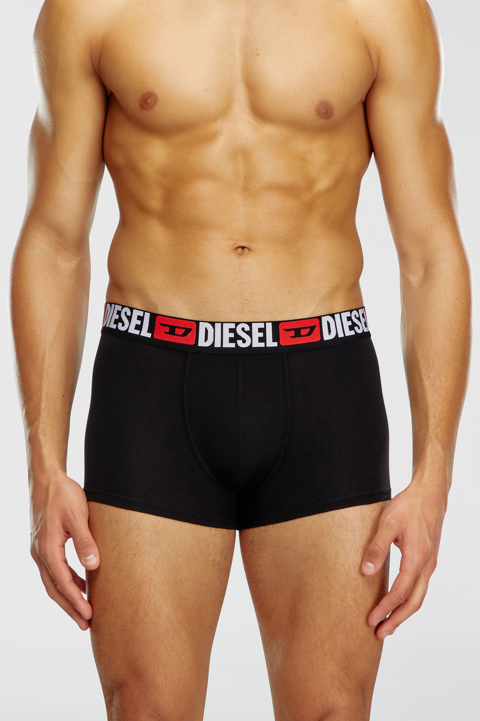 Diesel - UMBX-DAMIENTHREEPACK, Lot de trois boxers avec taille orn&eacute;e du logo sur toute la surface Homme in Noir - 3