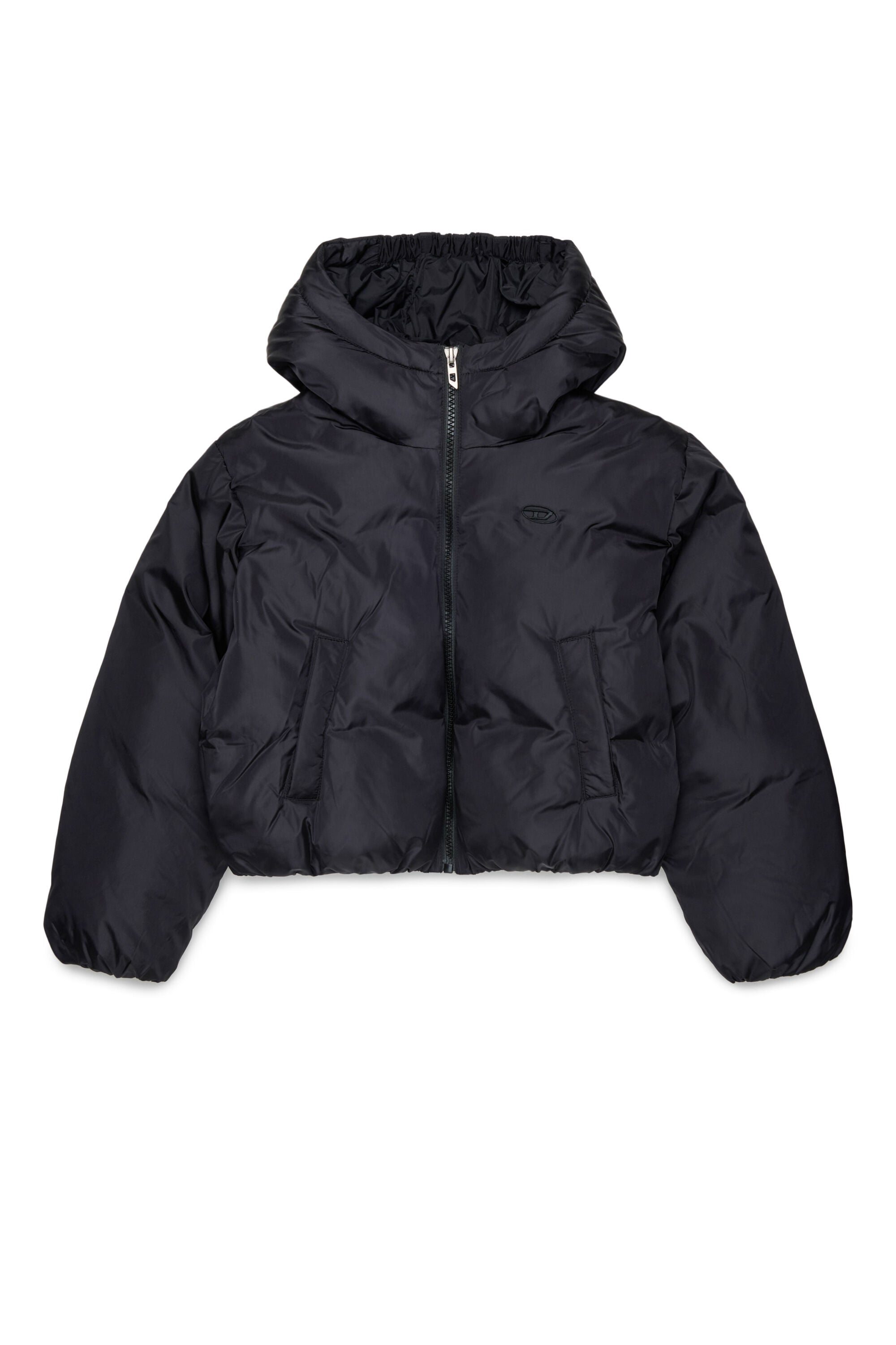 Diesel - JELKYM, Woman's Hooded puffer jacket in Black - 1