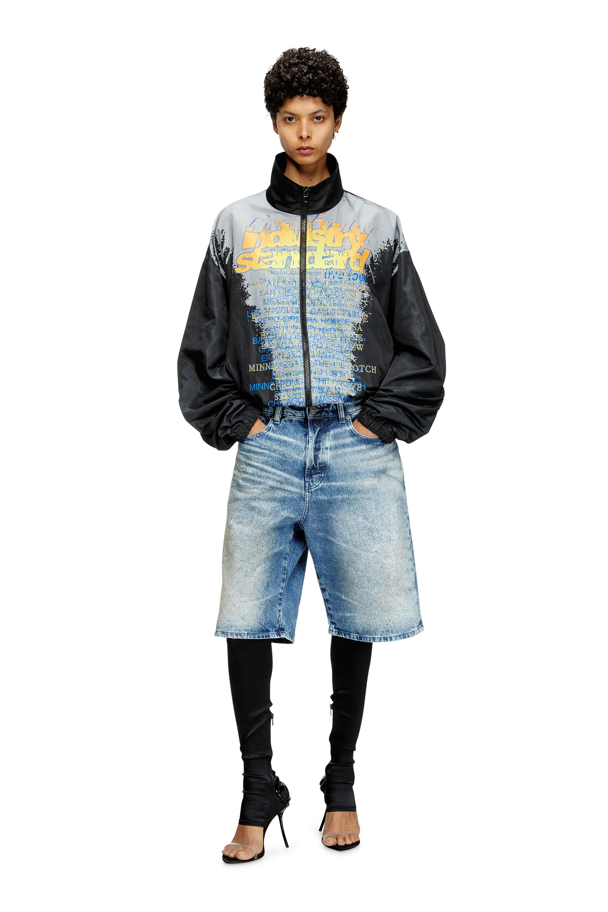 Diesel - J-ERIK, Veste en jersey technique avec imprimé paroles Mixte in Noir - 7