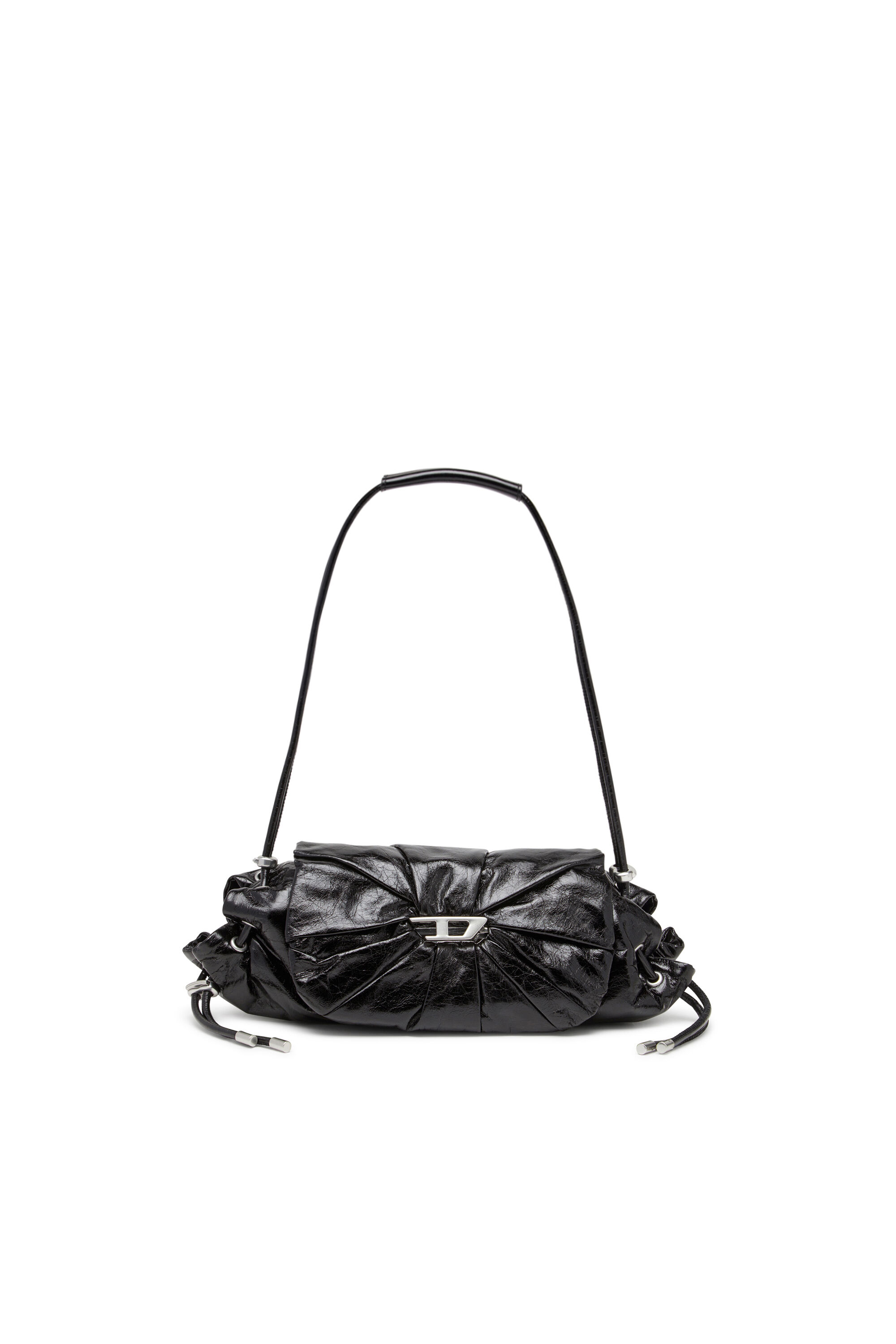 Diesel - SCRUNCH-D SHOULDER S, Scrunch-D S-Sac à bandoulière en cuir froissé Femme in Noir - 1