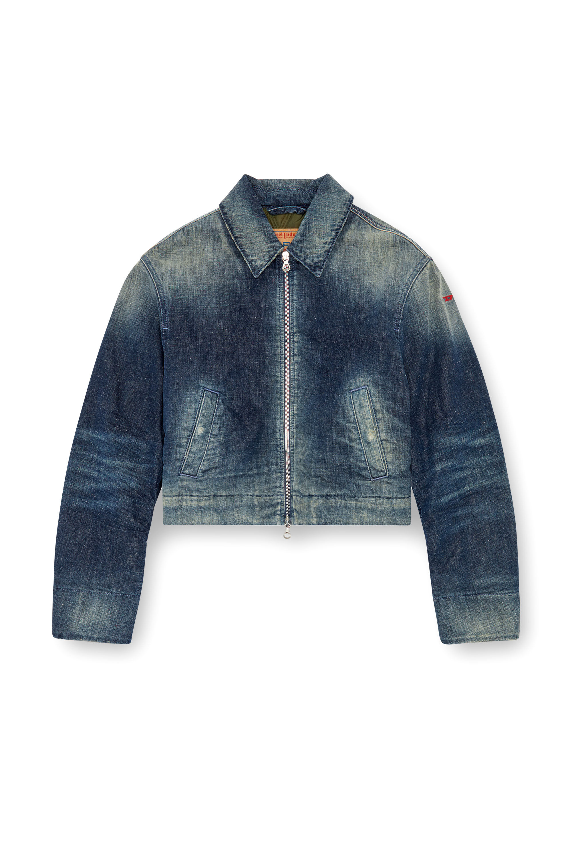 Veste matelassee en denim style utilitaire Femme Bleu Diesel