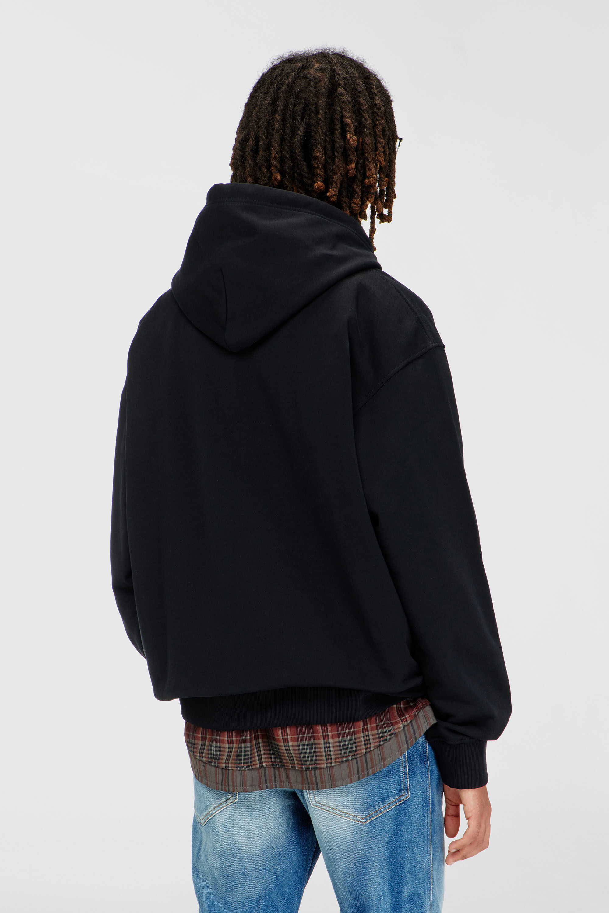 Diesel - S-MACS-HOOD-OD, Sweat-shirt &agrave; capuche oversize avec logo m&eacute;tallis&eacute; Homme in Noir - 4