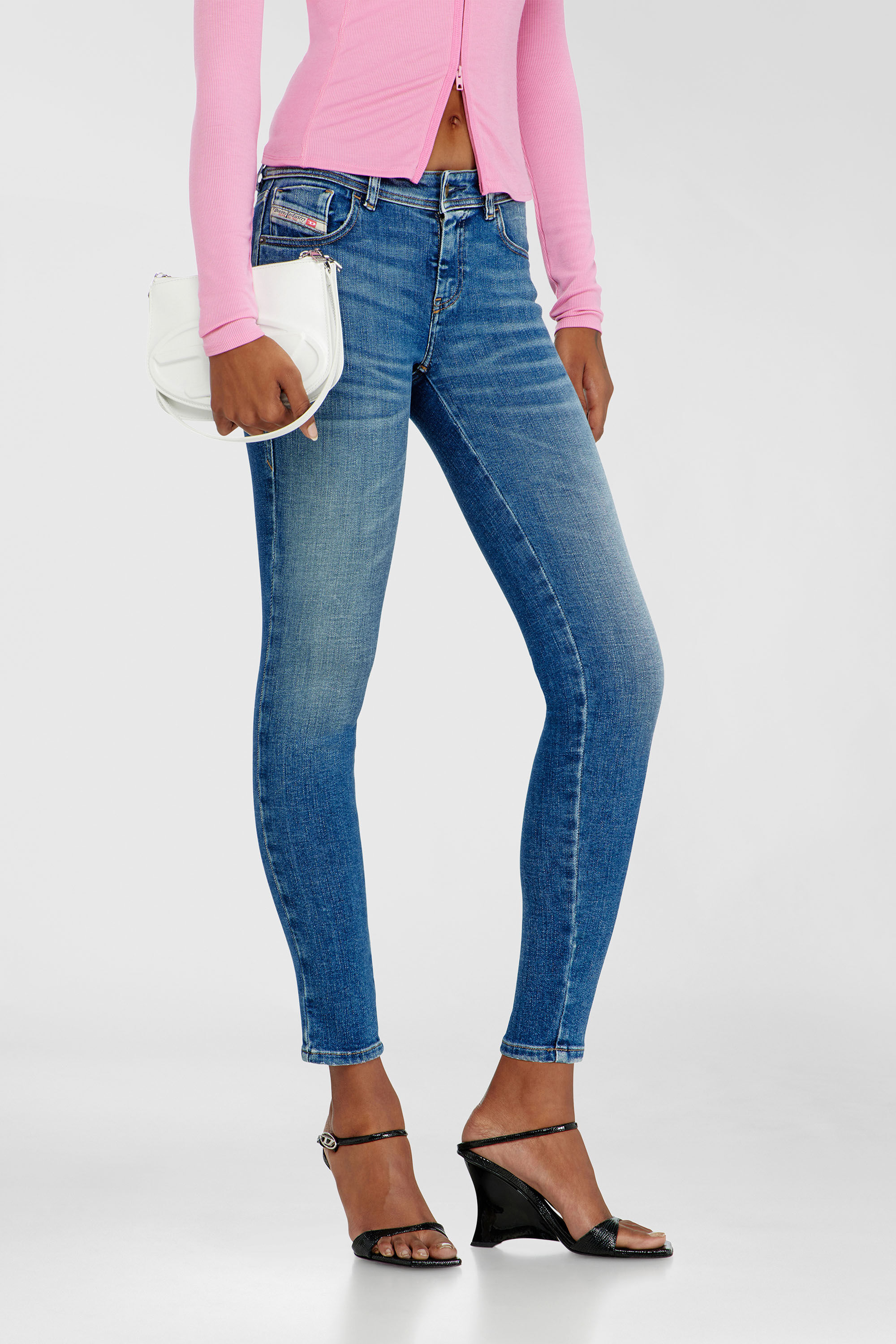 Diesel - Skinny Jeans 2017 Slandy 09P71 Femme, Bleu moyen - Image 7