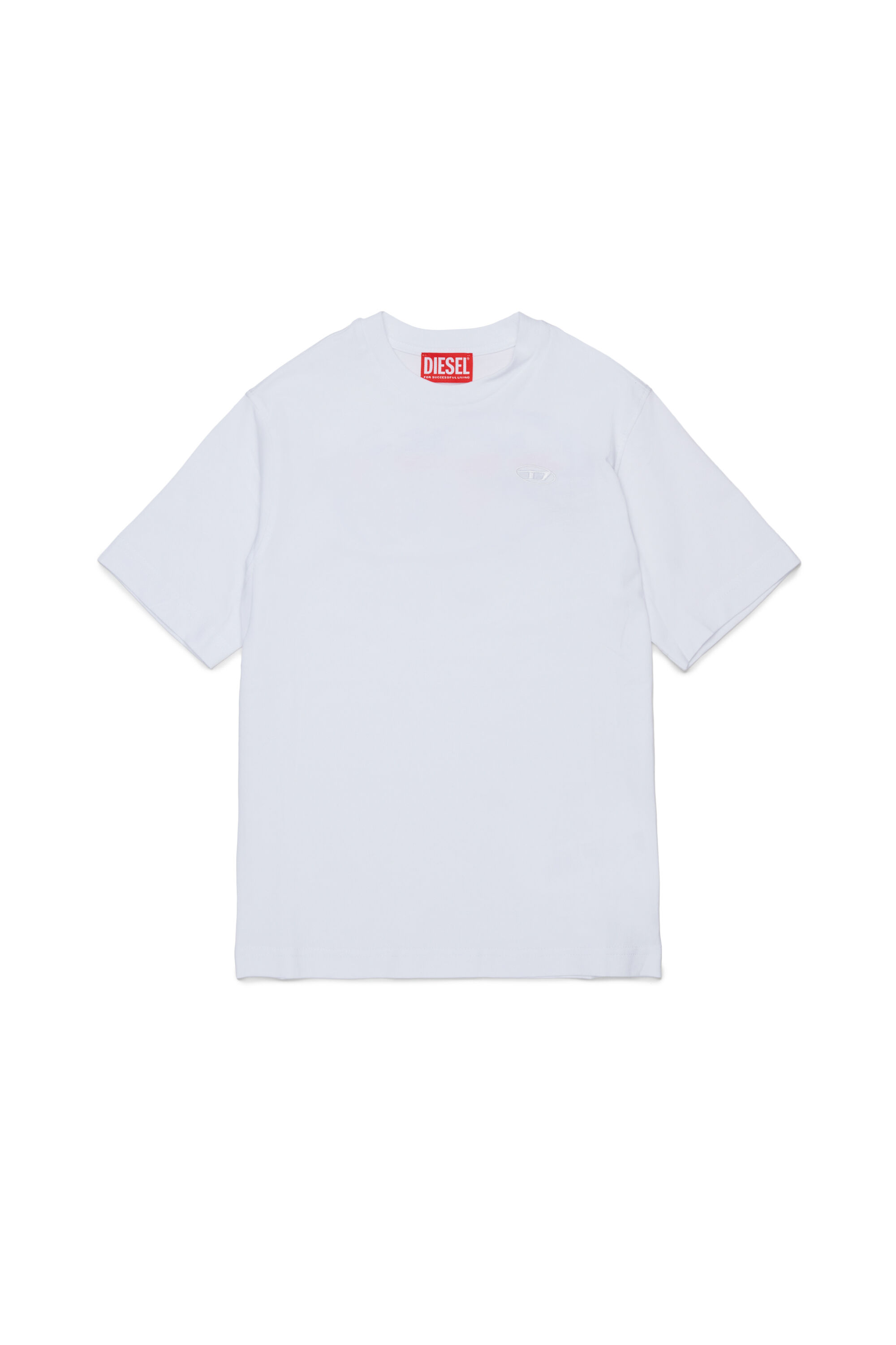 Diesel - TSCRAP OVER, T-shirt avec broderie Oval D et imprim&eacute; flock Homme in Blanc - 1