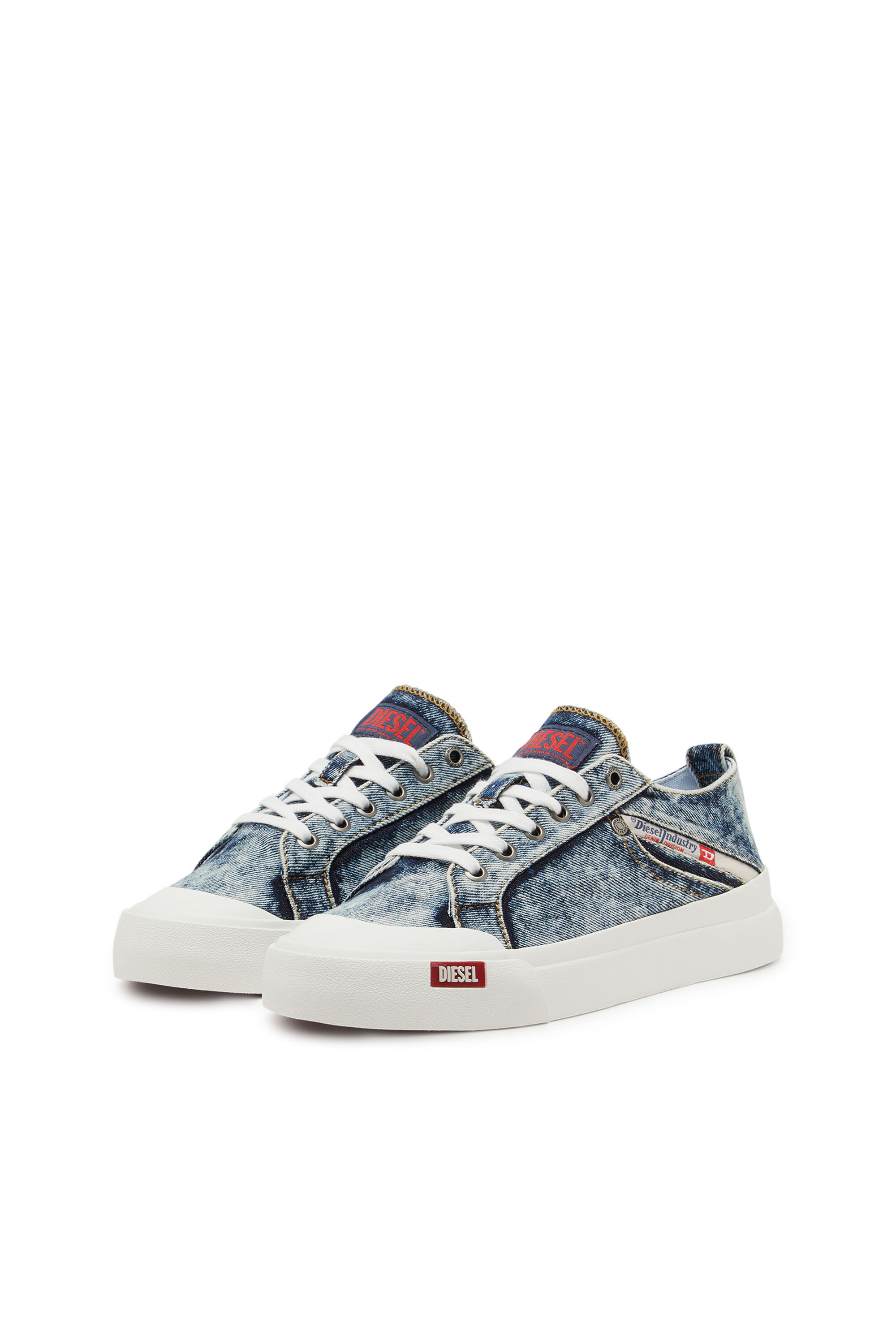 Diesel - S-ATHOS NMD LOW W, S-Athos-Sneakers en denim avec détail de poche Femme in Bleu - 8