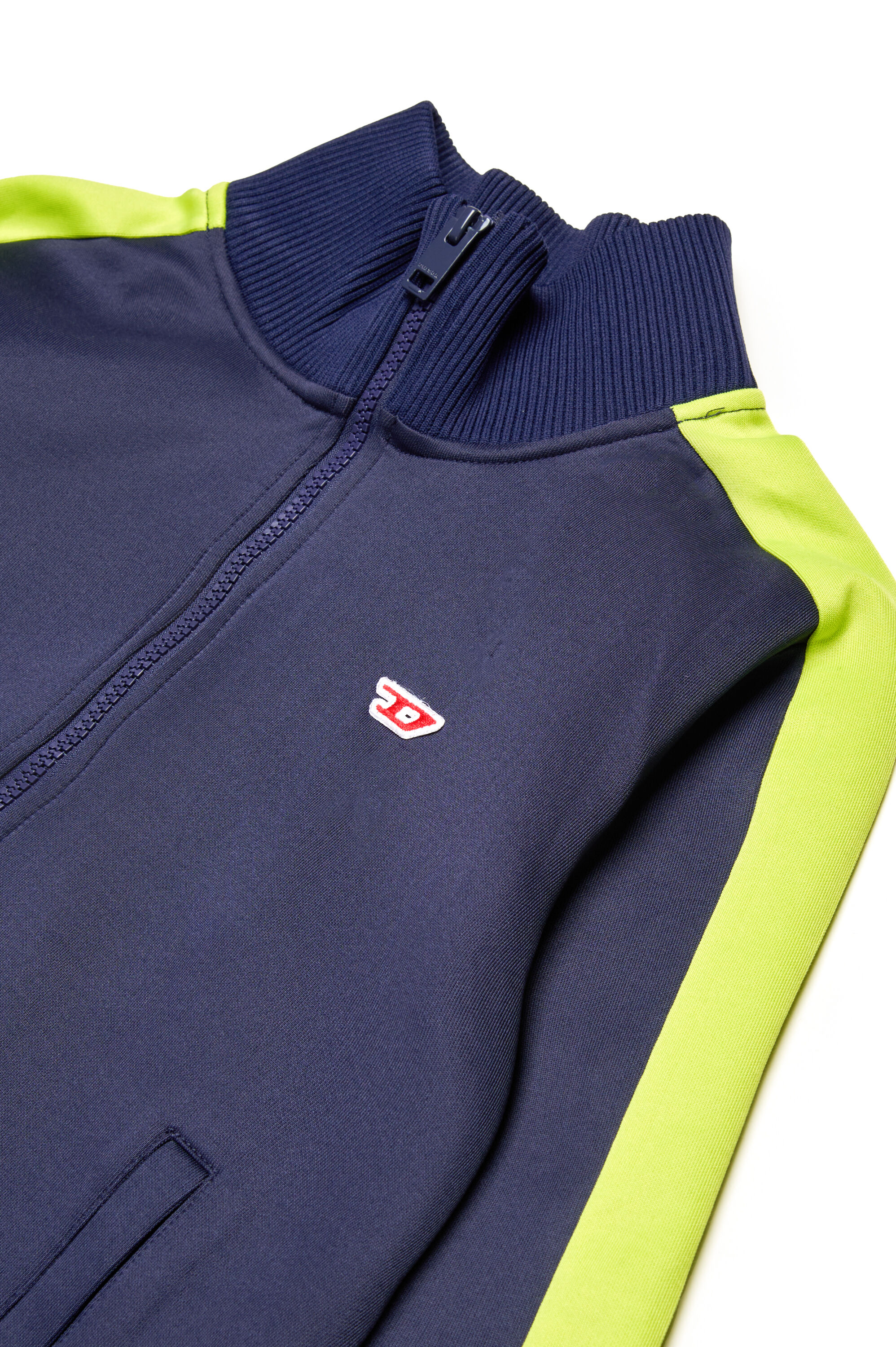 Diesel - SLOCKERN1, Veste de survêtement avec bandes néon Homme in Bleu - 3