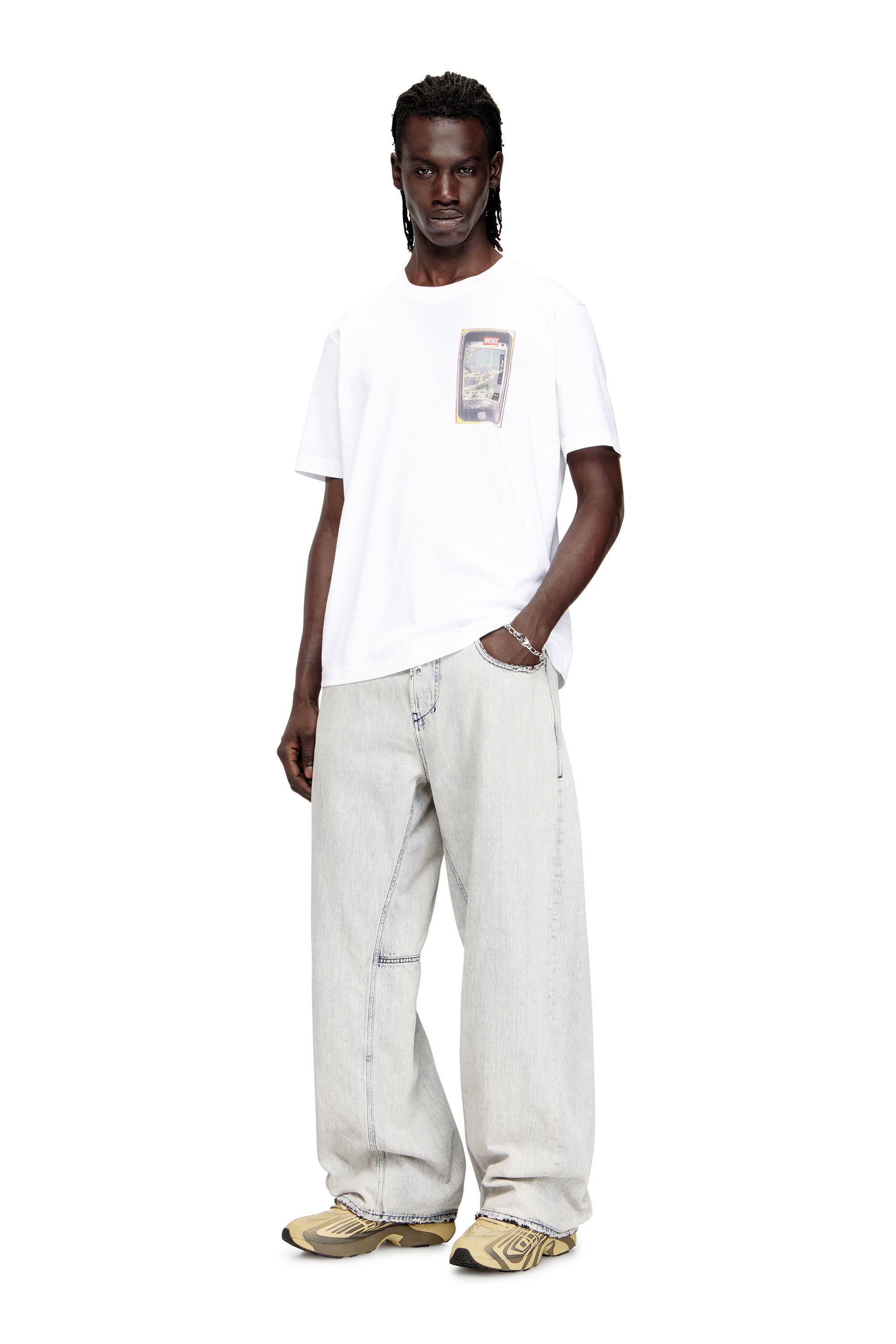 Diesel - T-ADJUST-V1, T-shirt en coton classique avec impression numérique Homme in ToBeDefined - 1