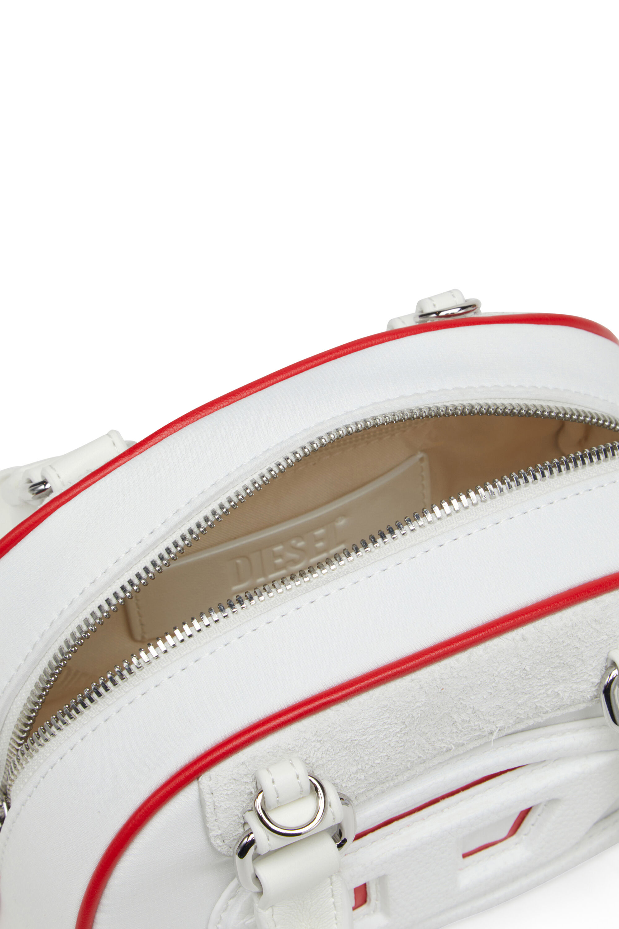Diesel - 1DR DOME CROSSBODY, Mini sac bowling color-block Femme in Blanc - 5