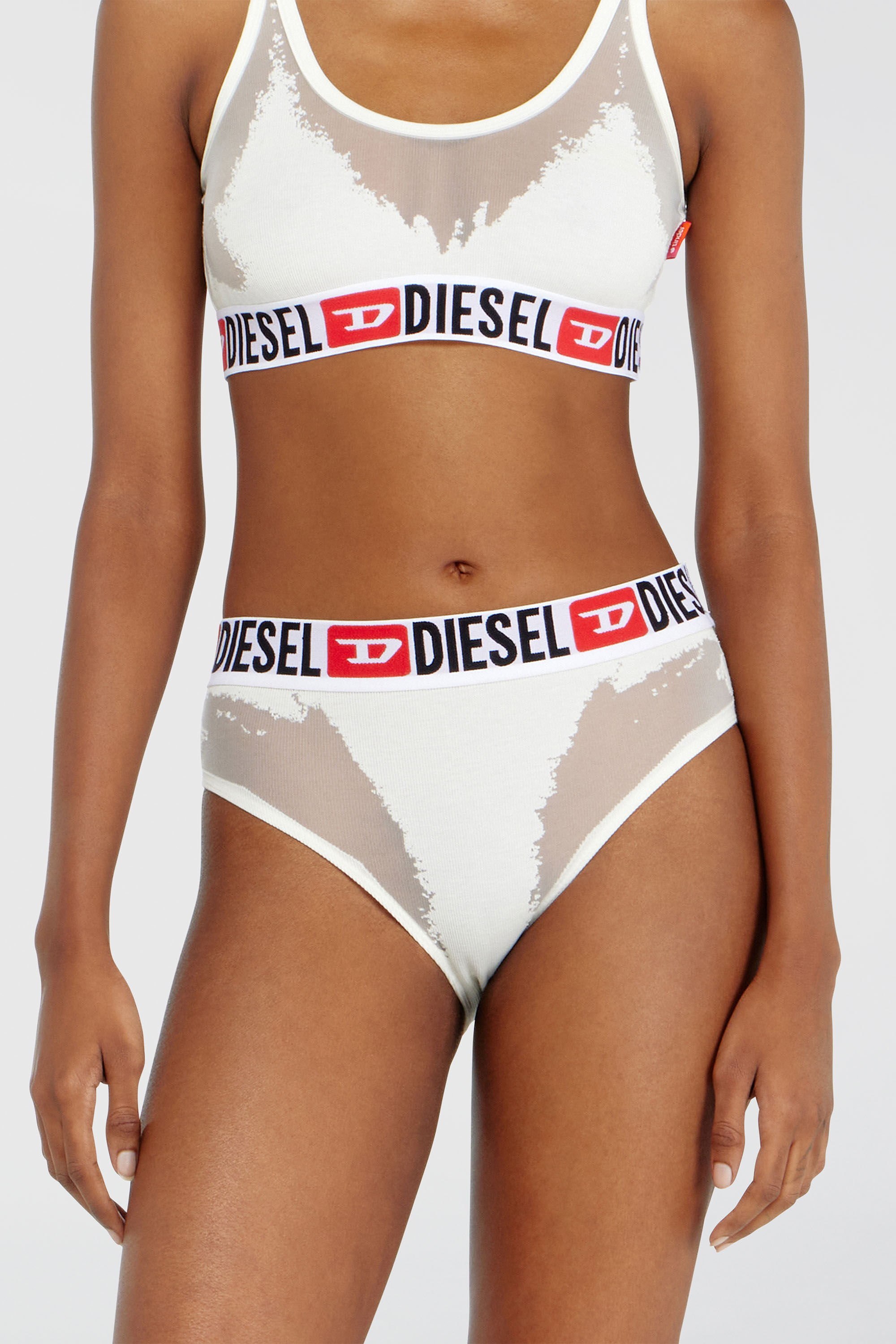 Diesel - PR-SAM-D-CORE, Culotte effet d&eacute;vor&eacute; transparent Femme in Blanc - 3