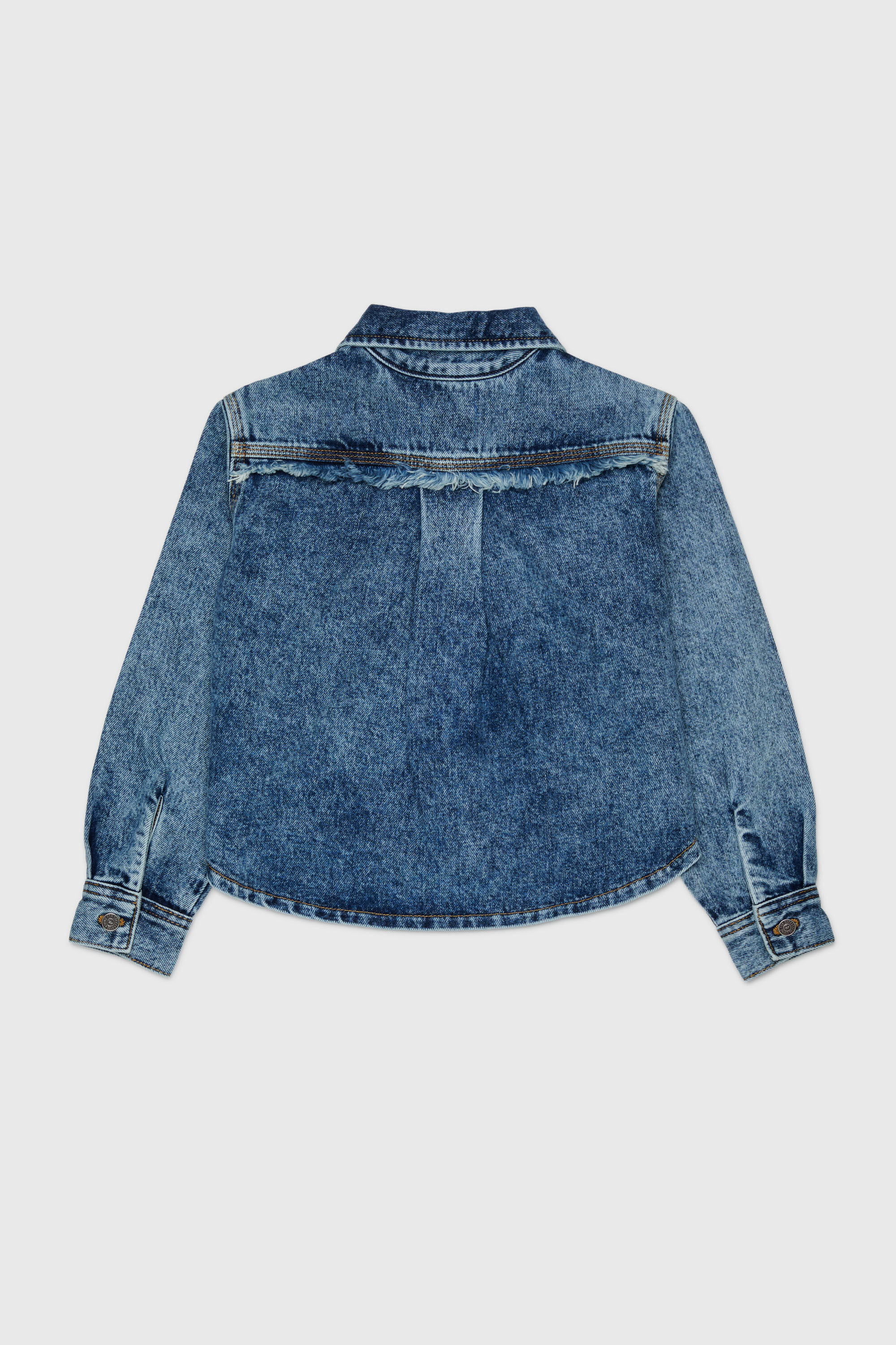 Diesel - CELKA, Chemise en denim zipp&eacute;e avec d&eacute;tail effiloch&eacute; Femme in Bleu - 2