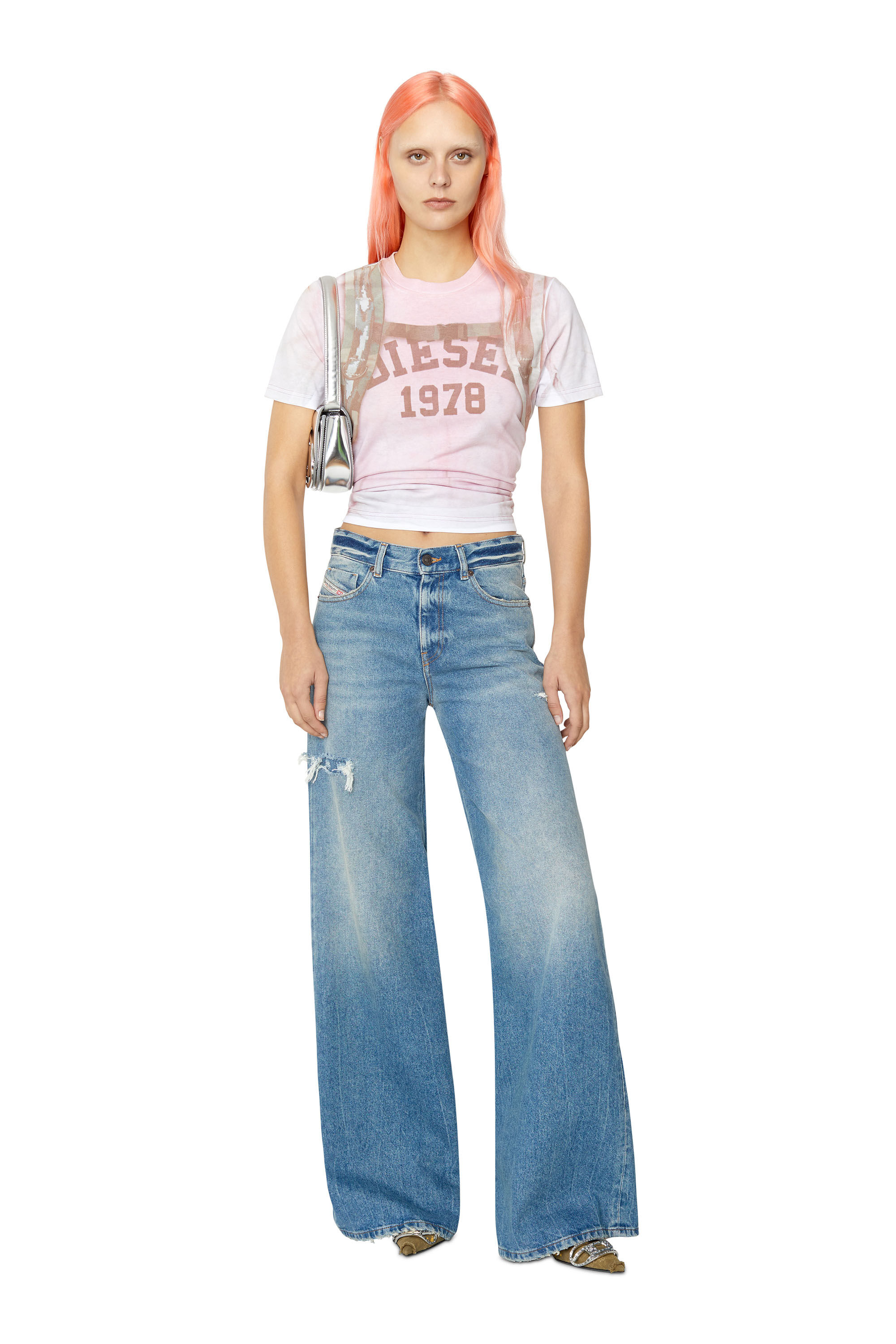 Diesel - 1978 D-Akemi 09D97 Bootcut and Flare Jeans, Bleu Clair - Image 1